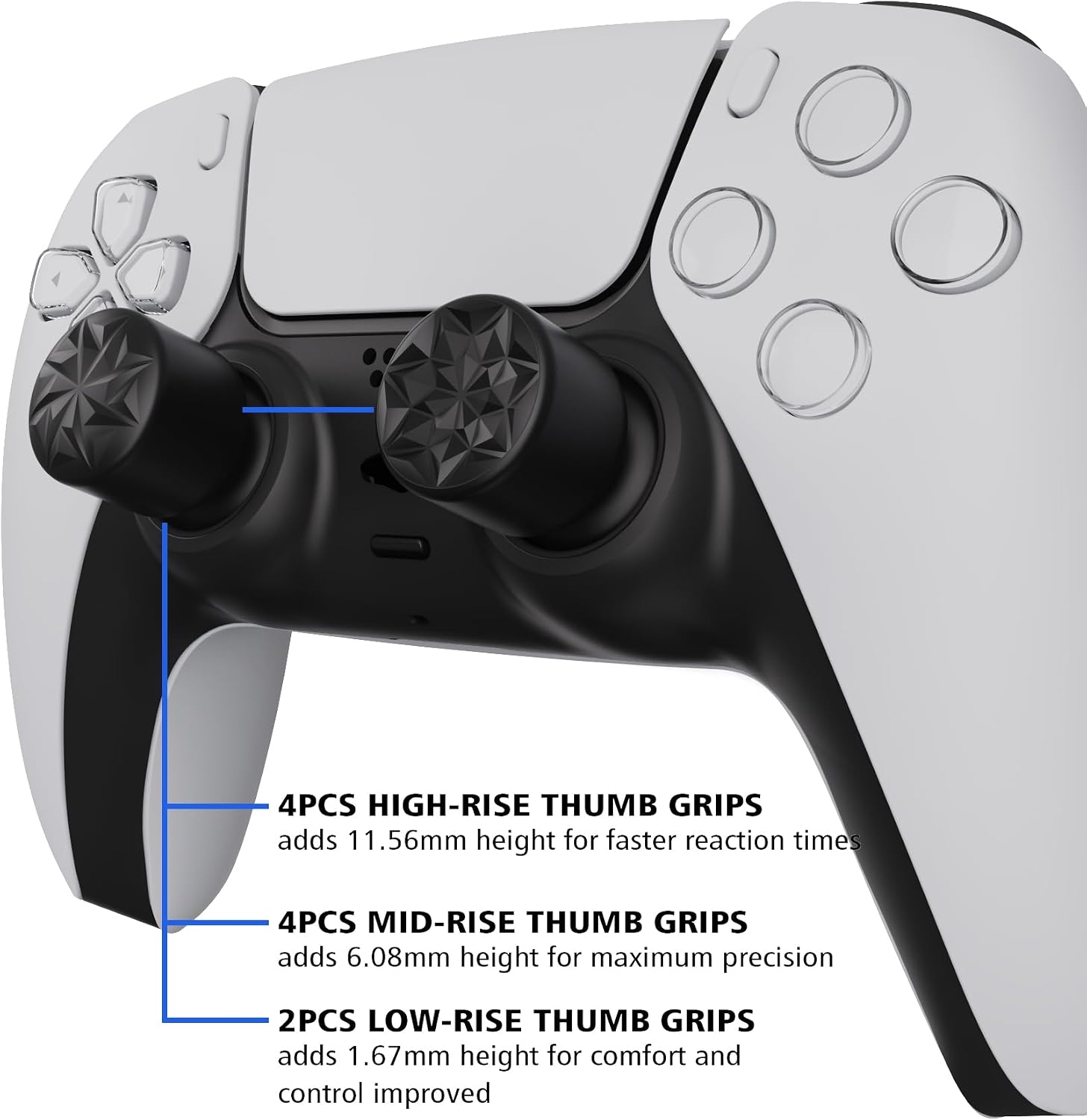 Detalle 2 de PlayVital Thumbstick Grips 10‑pack