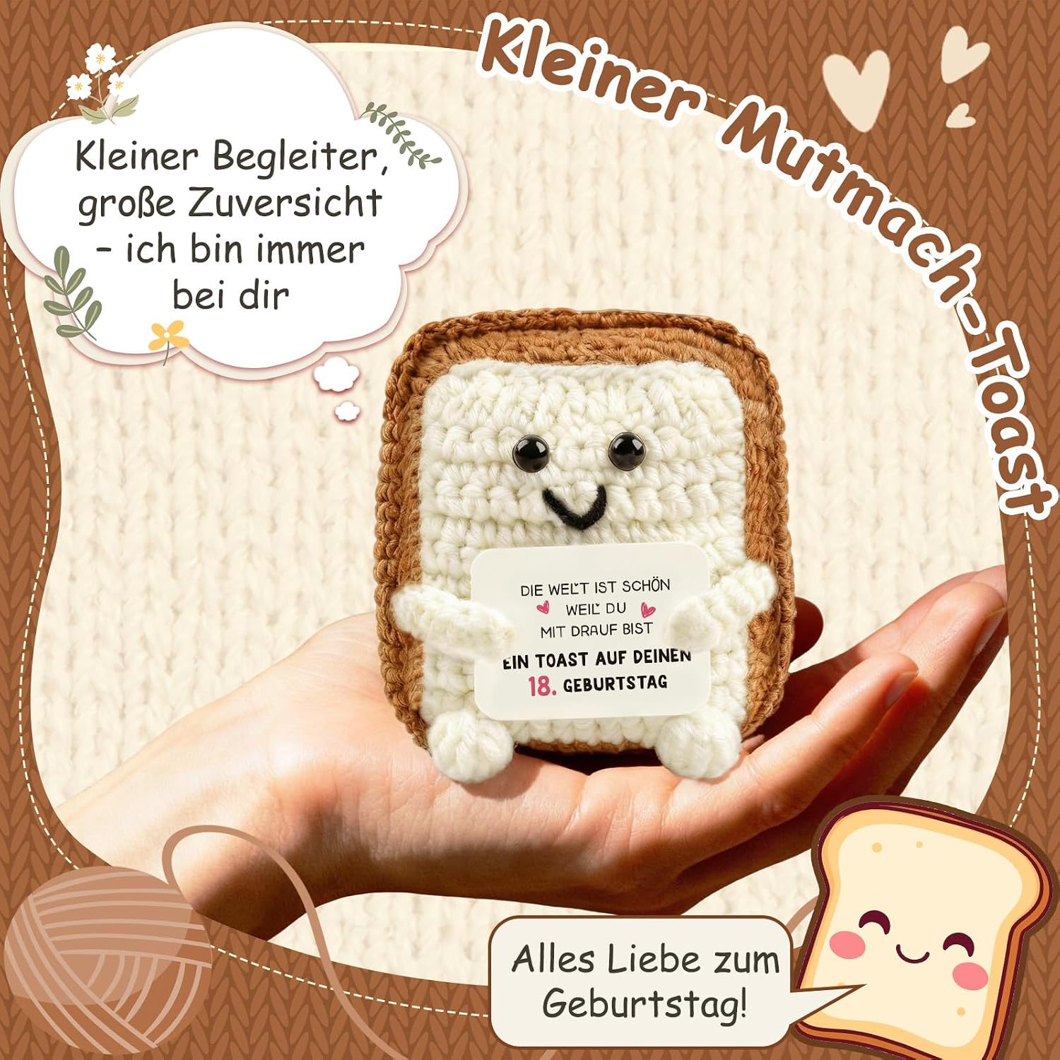 Detalle 2 de Giftota Pocket Hug Toast 18. Geburtstag