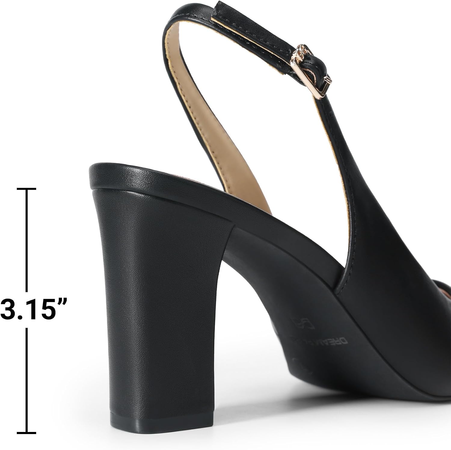Detalle 2 de DREAM PAIRS Scarpe da donna con tacco slingback: punta affilata e tacco a blocco