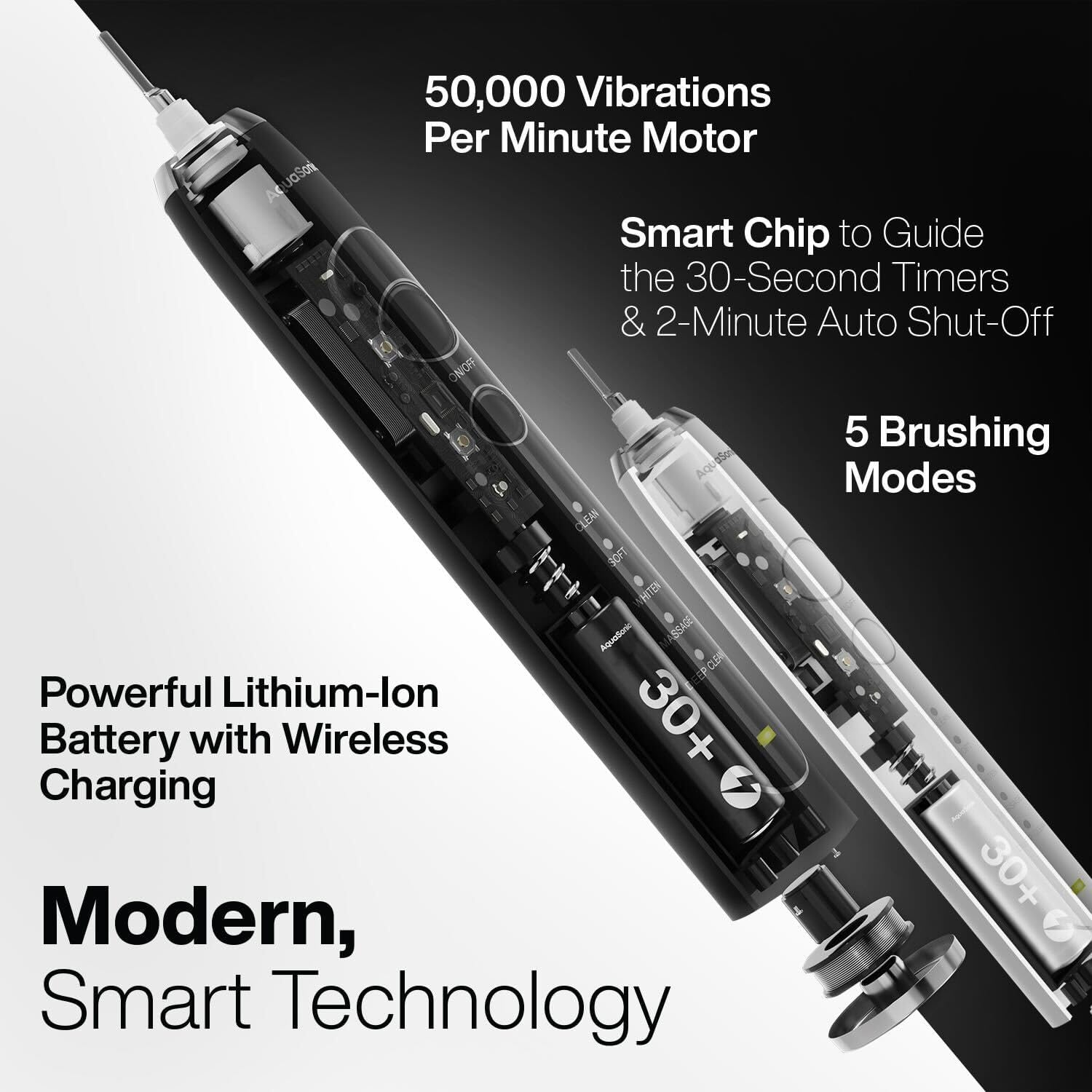 Thumbnail 1 de Aquasonic Duo PRO Ultra Whitening 50,000 VPM Electric Toothbrush with UV Sanitising and Dual Charging Base