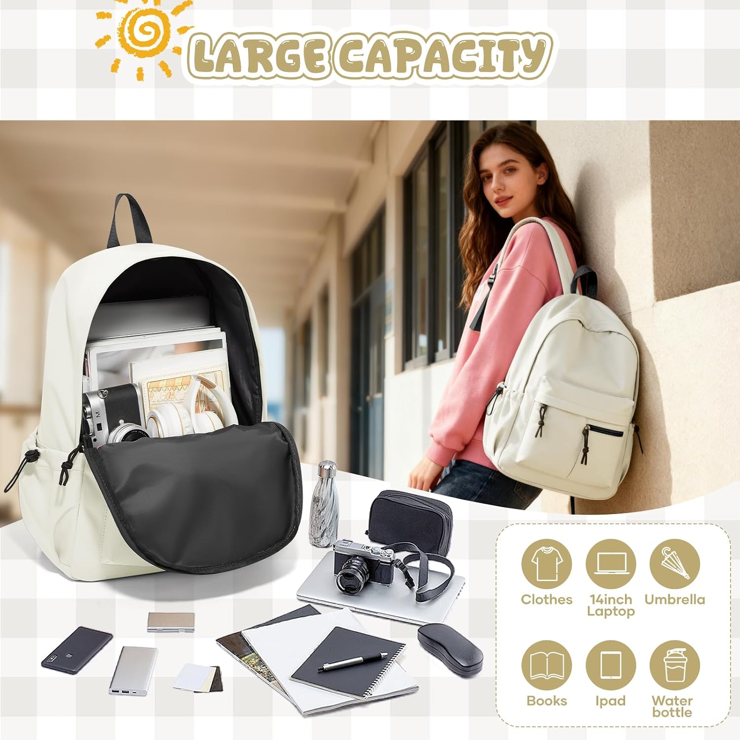 Thumbnail 6 de WEPLAN School Backpack 19L for 14in laptop