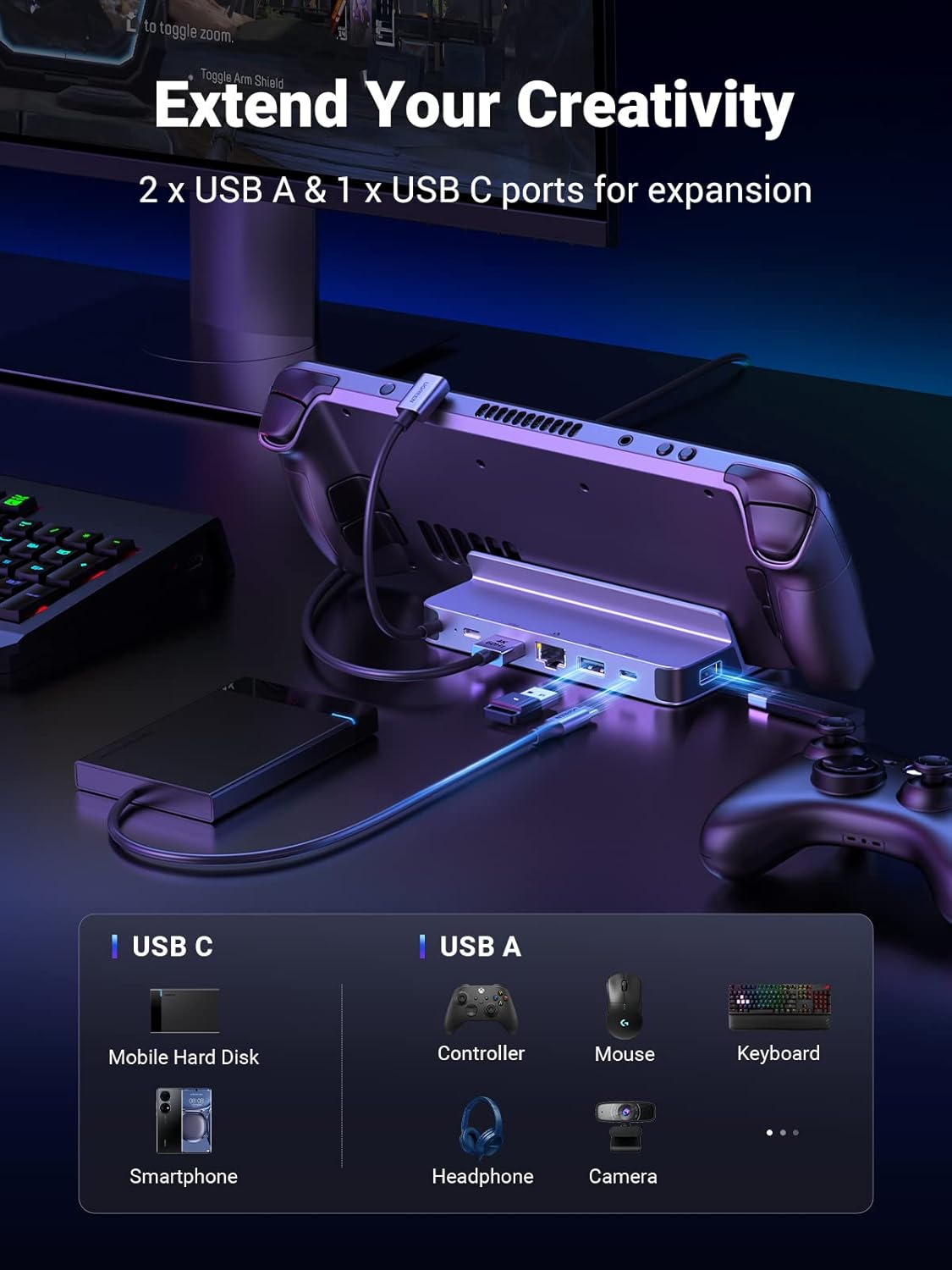 Thumbnail 2 de UGREEN Hub USB C HDMI 4K 60Hz para Steam Deck 🚀