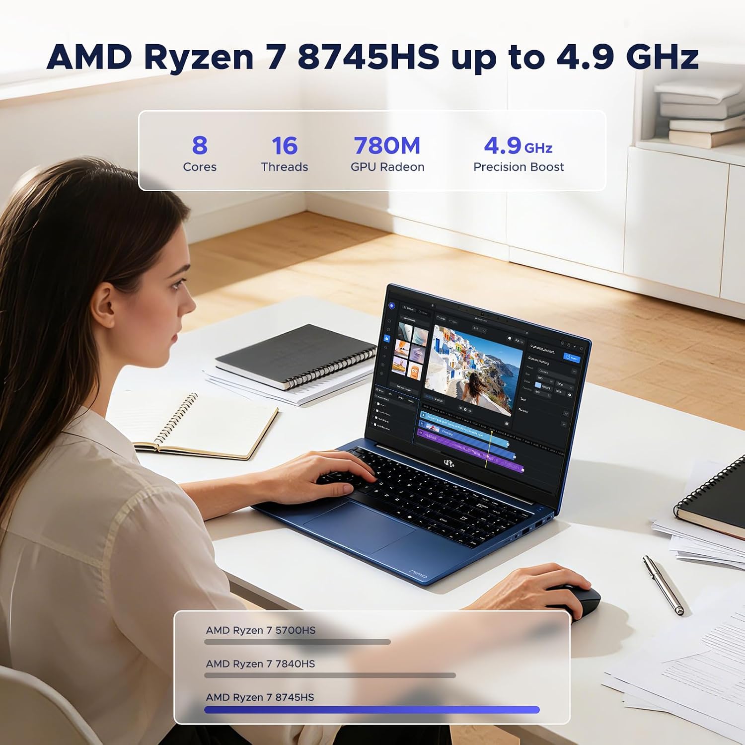 Thumbnail 1 de NIMO Laptop Ryzen 7 8745HS