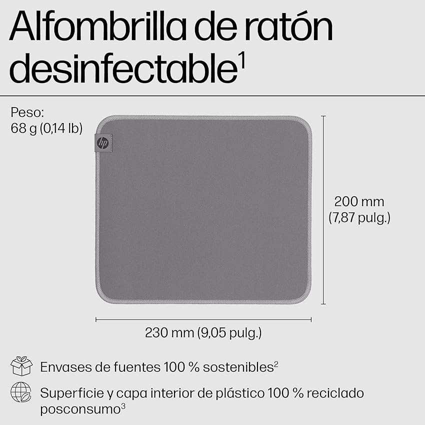 Thumbnail 3 de HP 100 Alfombrilla Desinfectable para Ratón 🖱️ Resistente y Silenciosa