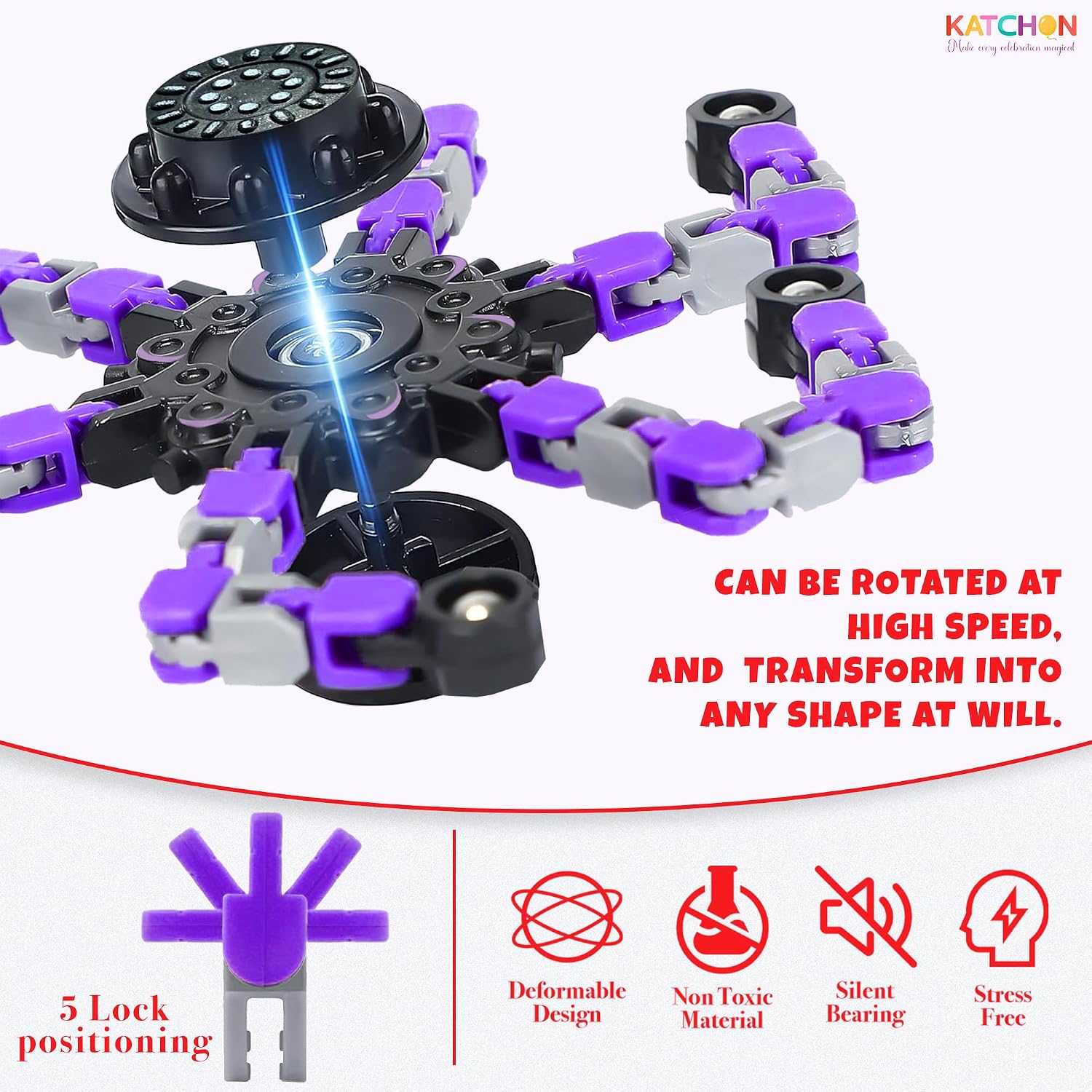 Detalle de KatchOn Transformable Robot Fidget Spinner – Pack of 24