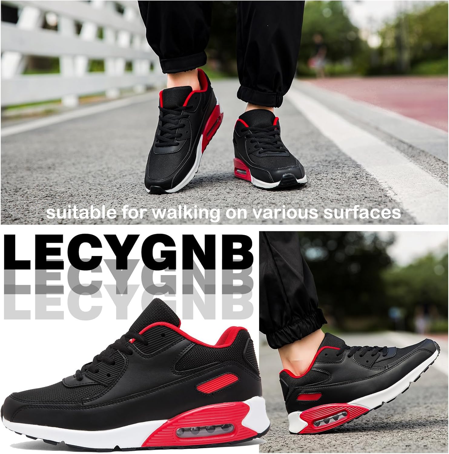 Detalle 2 de LECYGNB Men's Fashion Trainers: Lightweight, Breathable Running Shoes for Everyday and Sports