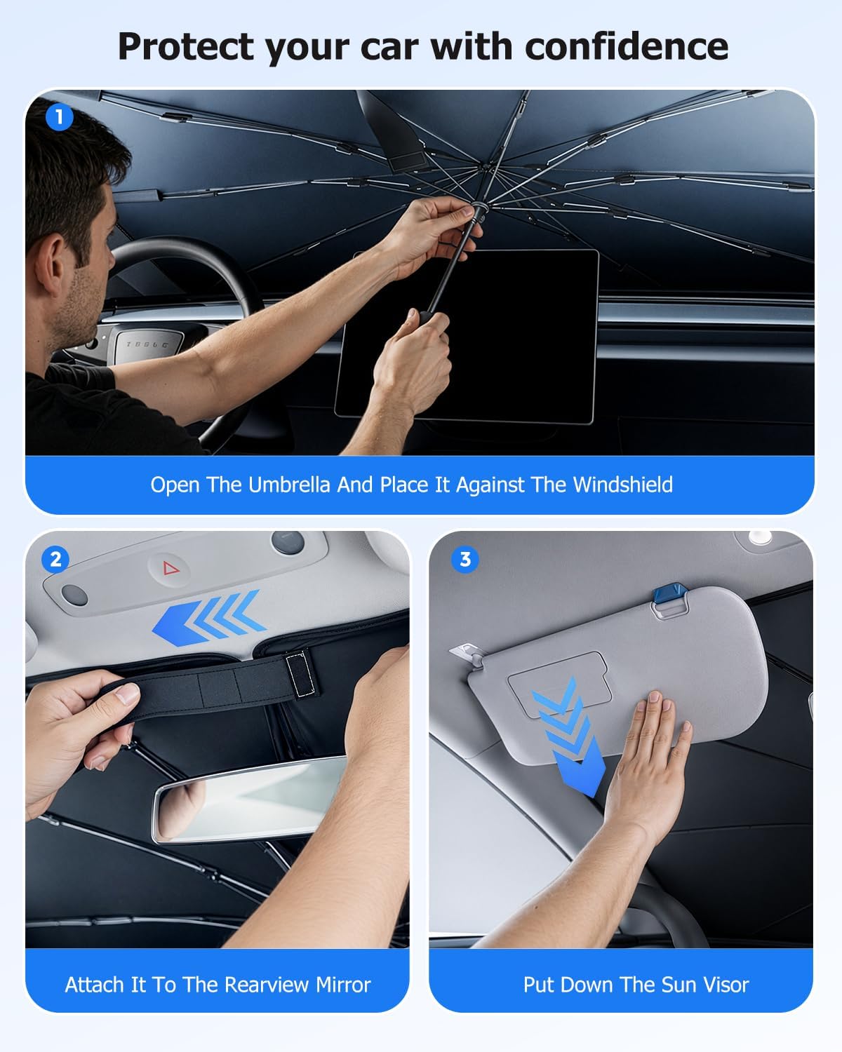 Thumbnail 5 de [2026 Upgrade] Weektic Windshield Sun Shade Umbrella