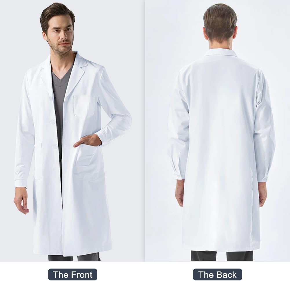 Thumbnail 3 de AUYAO Weißer Laborkittel Damen Herren 🥼