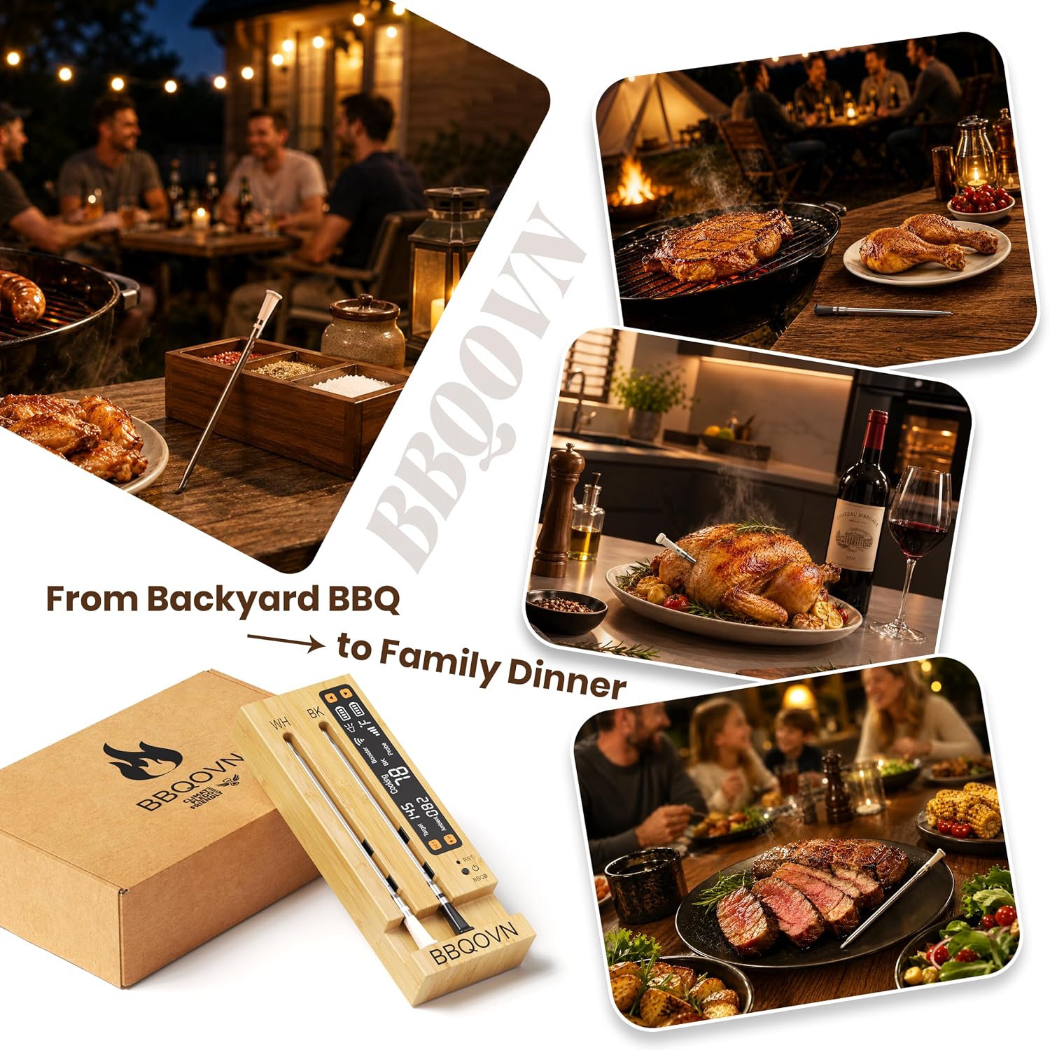 Thumbnail 5 de BBQOVN WiFi Sub-1G Wireless Meat Thermometer with 7 NIST-Certified Sensors