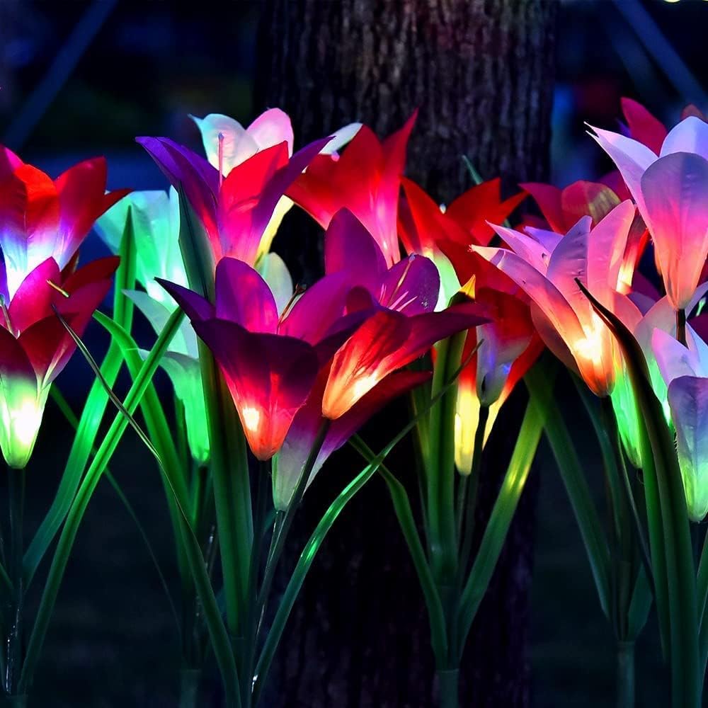 Thumbnail 6 de SOLARBABY Luci solari Giardino esterno Multicolore: fiore gigante con 7 colori e design flessibile