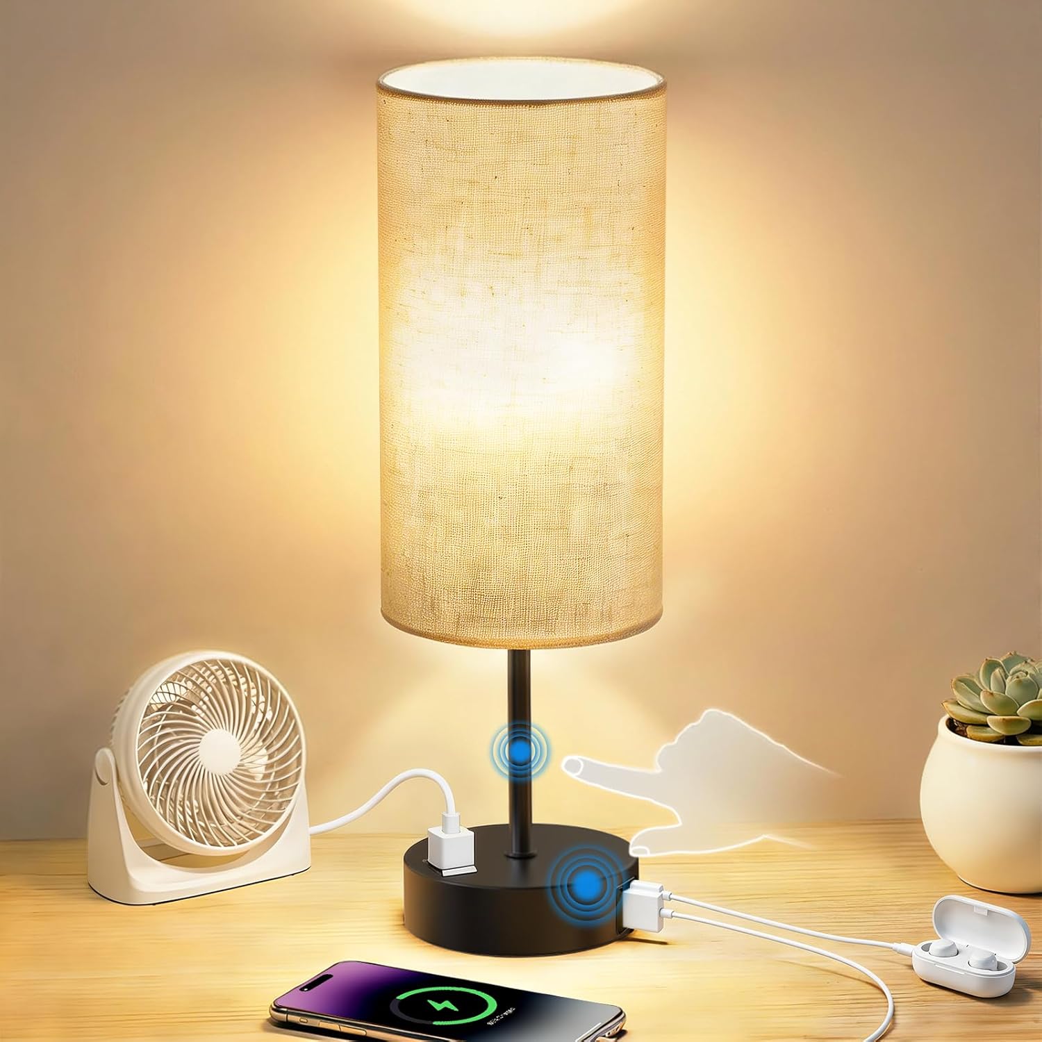 Detalle de Fitfull Table Lamp, Beige and Black