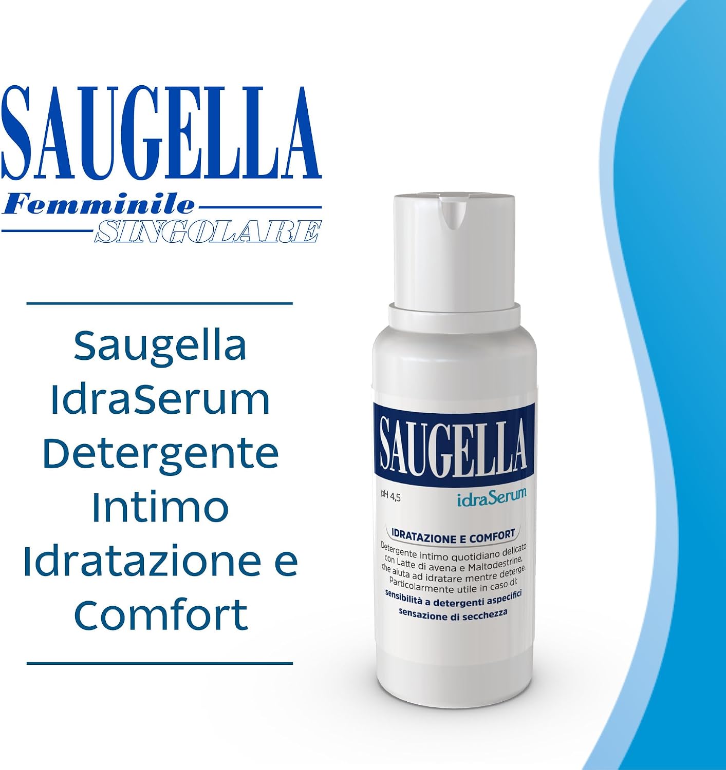 Detalle 2 de Saugella IdraSerum Detergente Intimo pH 4.5 200 ml