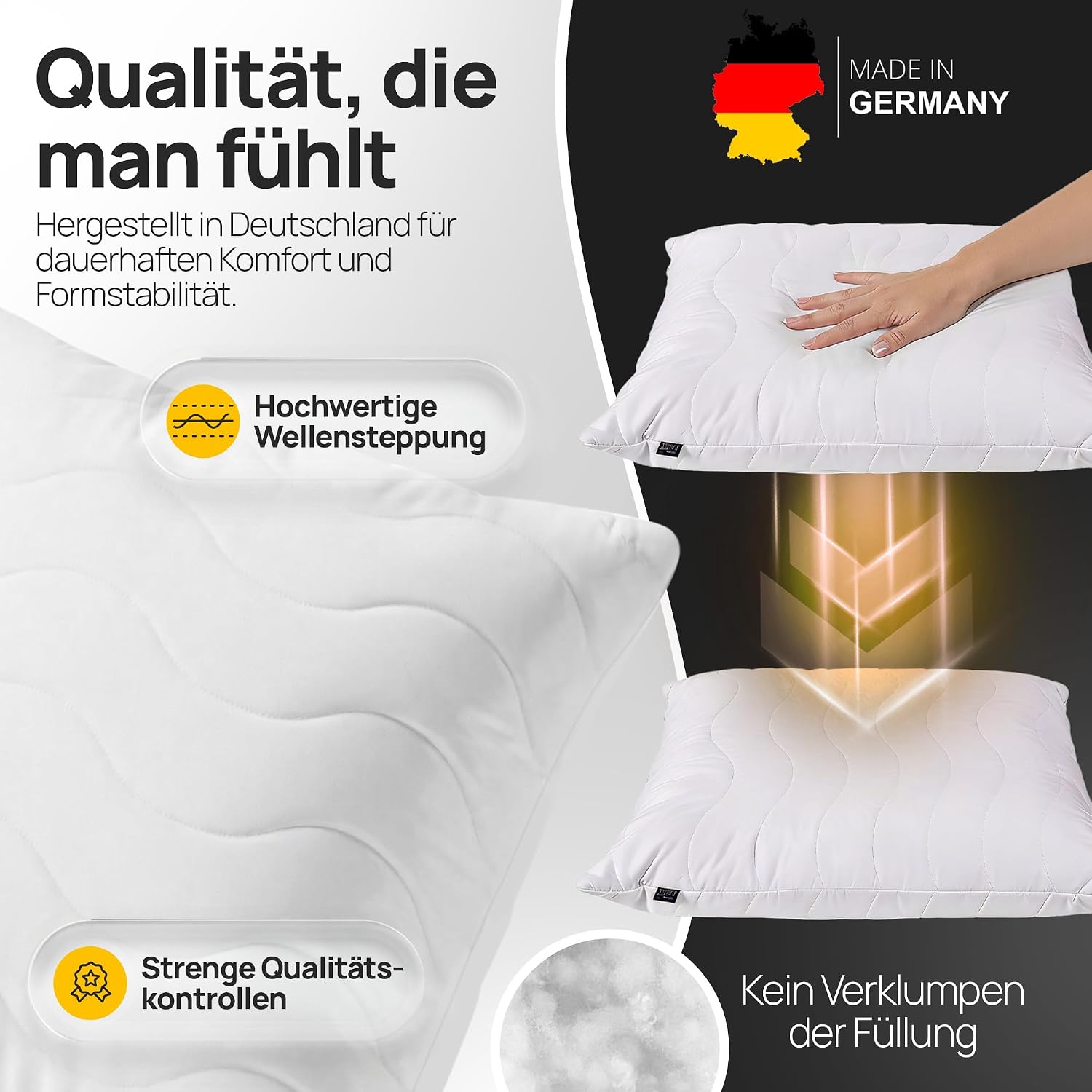 Thumbnail 4 de LILENO HOME Kopfkissen 40x40 im 2er-Set – 95 °C waschbar, Öko-Tex & Made in DE