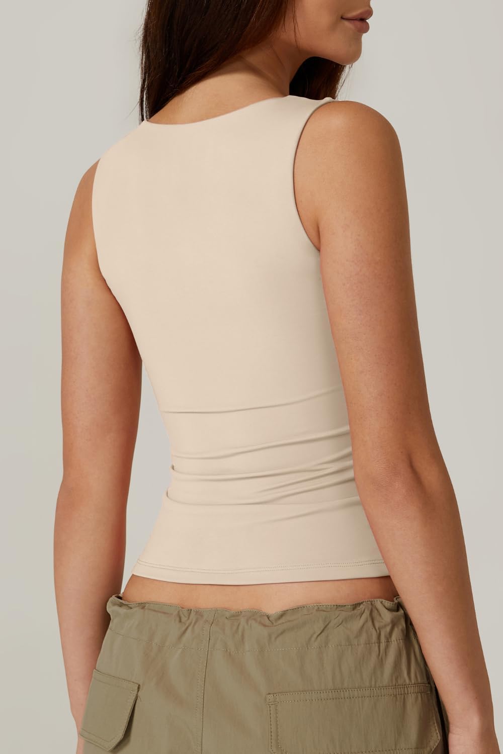 Thumbnail 3 de QINSEN Sleeveless Square-Neck Layering Top for Women — Double-Layer Fitted Blouse