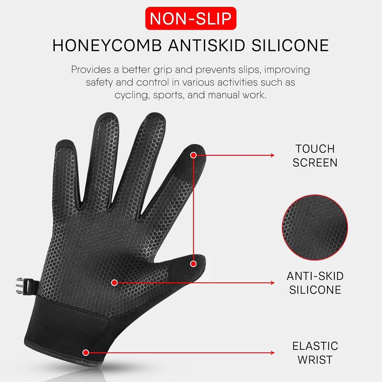 Detalle de WESTWOOD FOX WFX Cycling Gloves Thermal touchscreen 1 pair