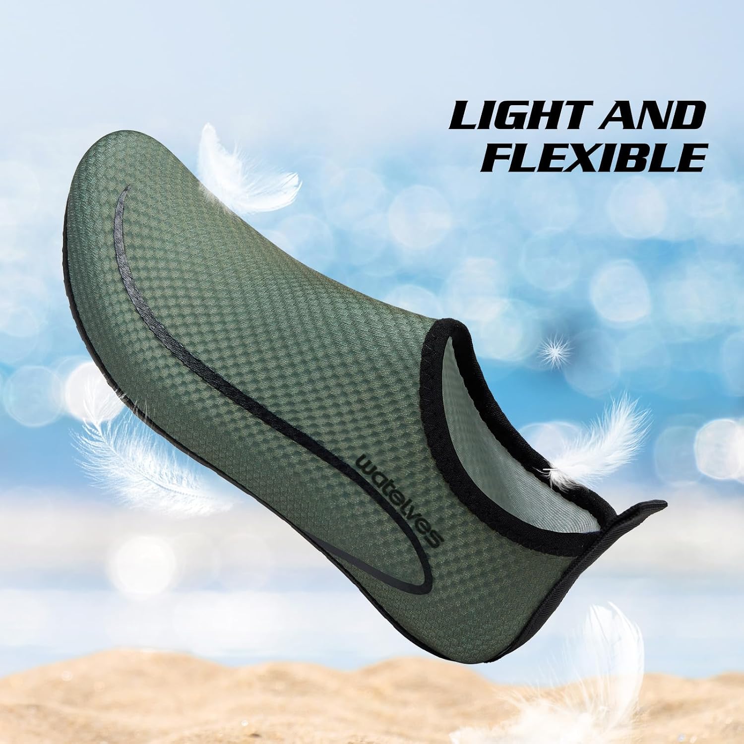 Detalle de Swim Water Shoes Aqua Socks Barefoot for Sea Beach – Unisex Beach, Pool and Water Sports Shoes
