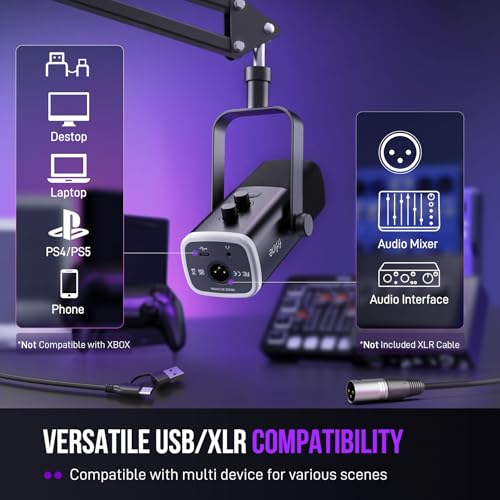 Detalle 2 de FIFINE AM8T Dynamic XLR/USB Gaming Microphone Kit
