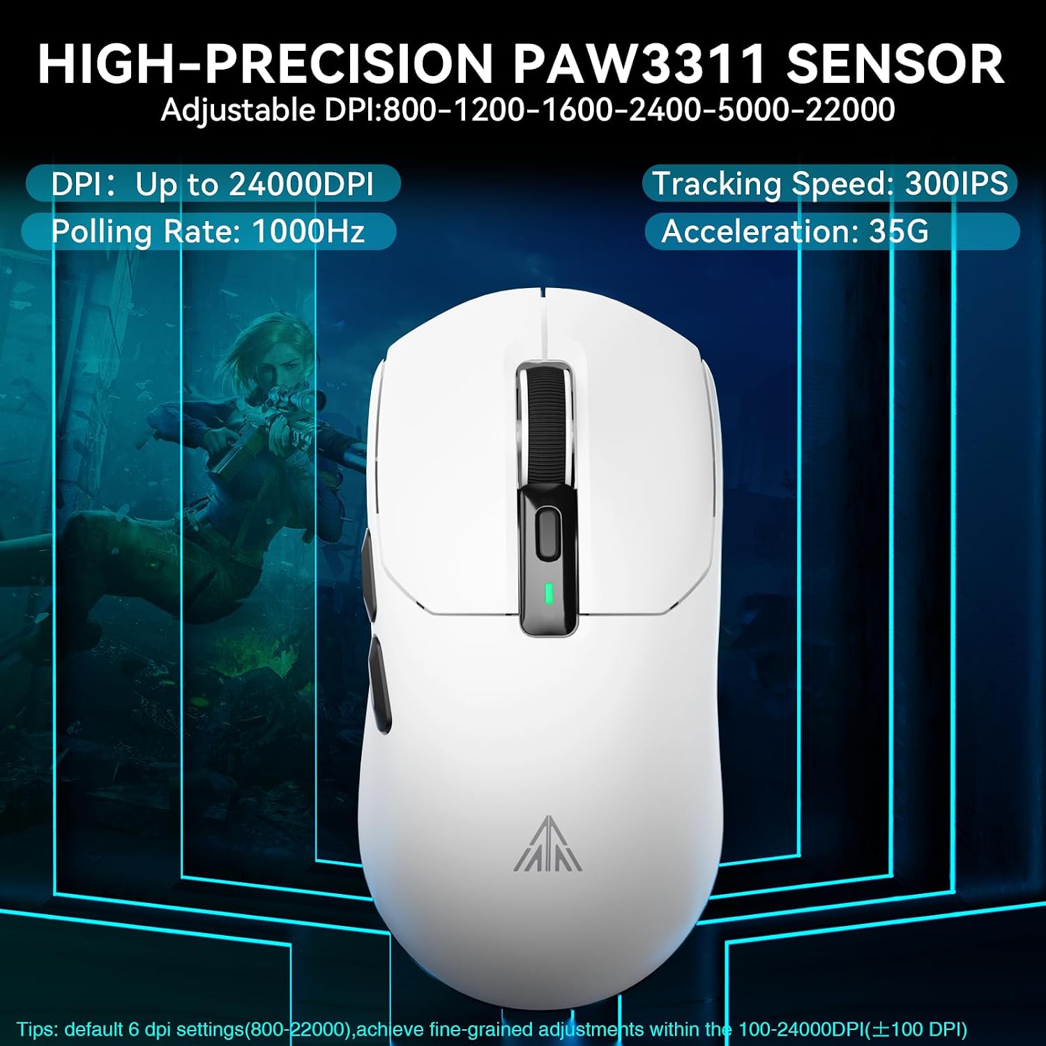 Thumbnail 4 de SOLAKAKA SM820 Wireless Gaming Mouse with RGB Dock, 24,000 DPI