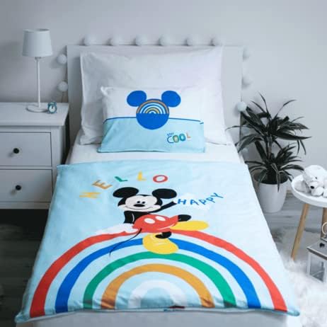 Detalle de Mickey Mouse 000 Baby Bedding Set, 100% Cotton, Blue, Reversible