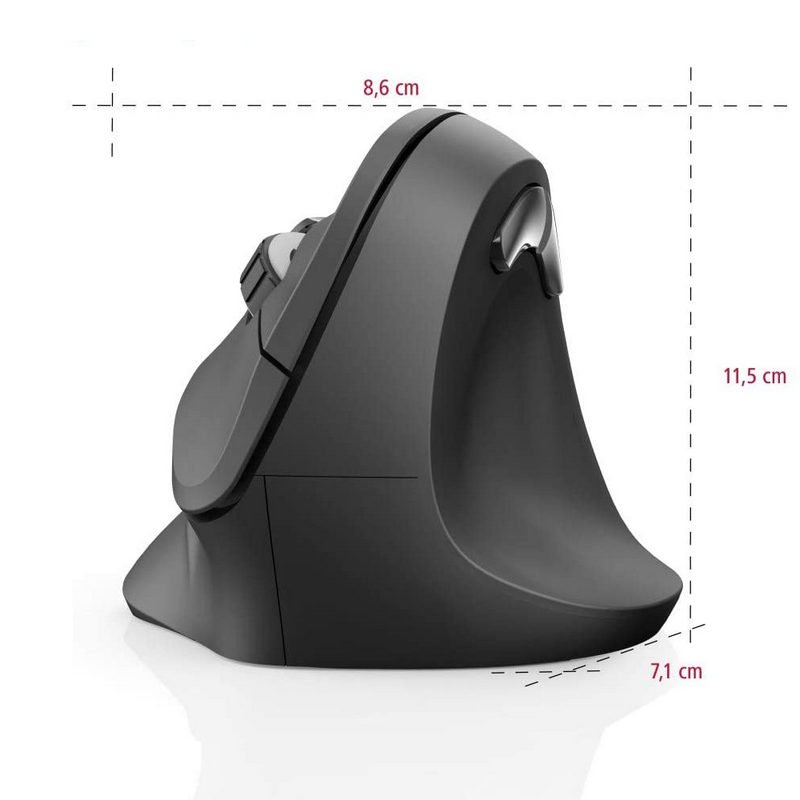 Detalle 1 de Hama EMW-500 Ratón ergonómico inalámbrico 1800 DPI