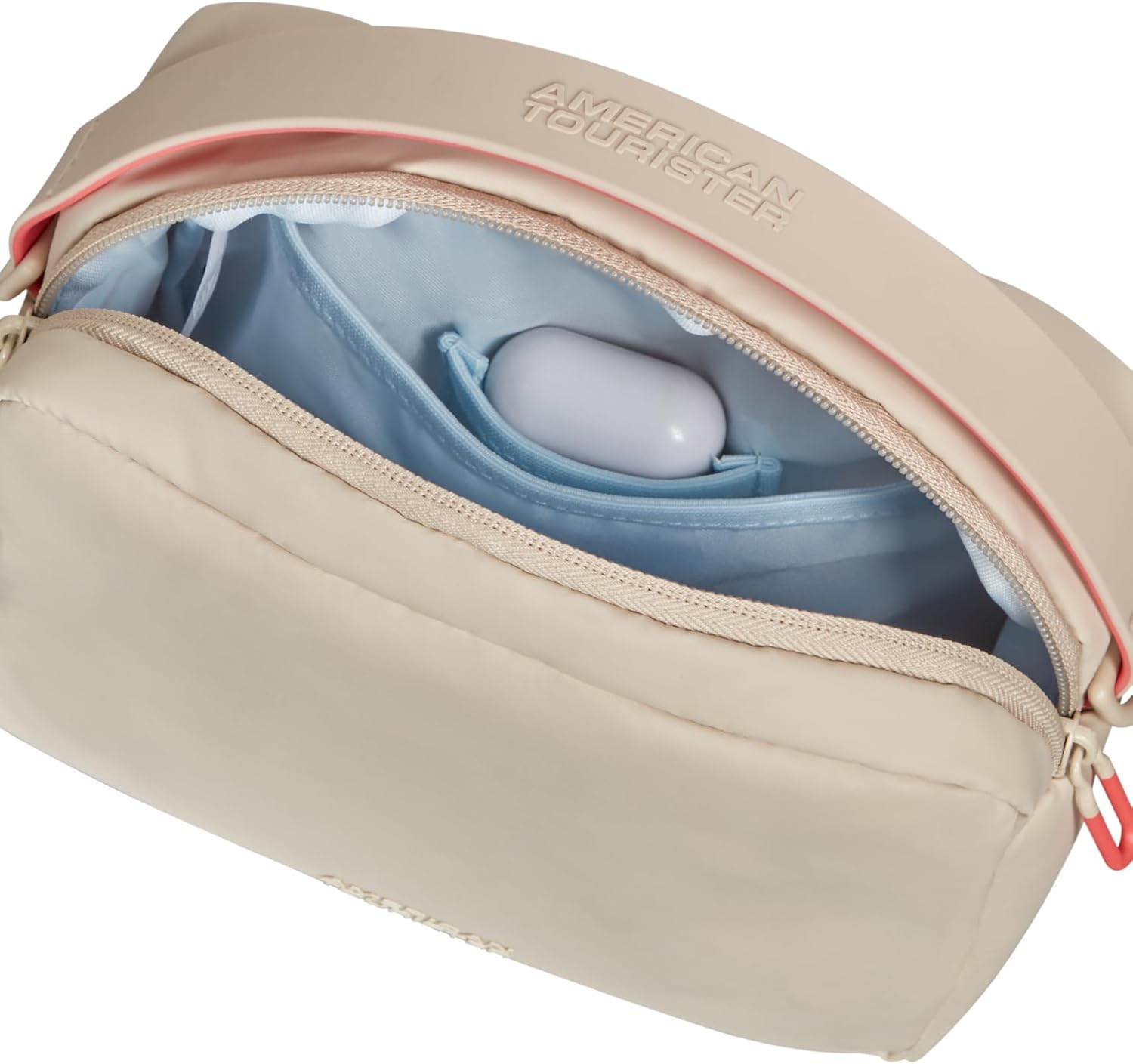 Thumbnail 6 de American Tourister Puffypop borsa a tracolla beige da 20 cm con scomparto per AirPods
