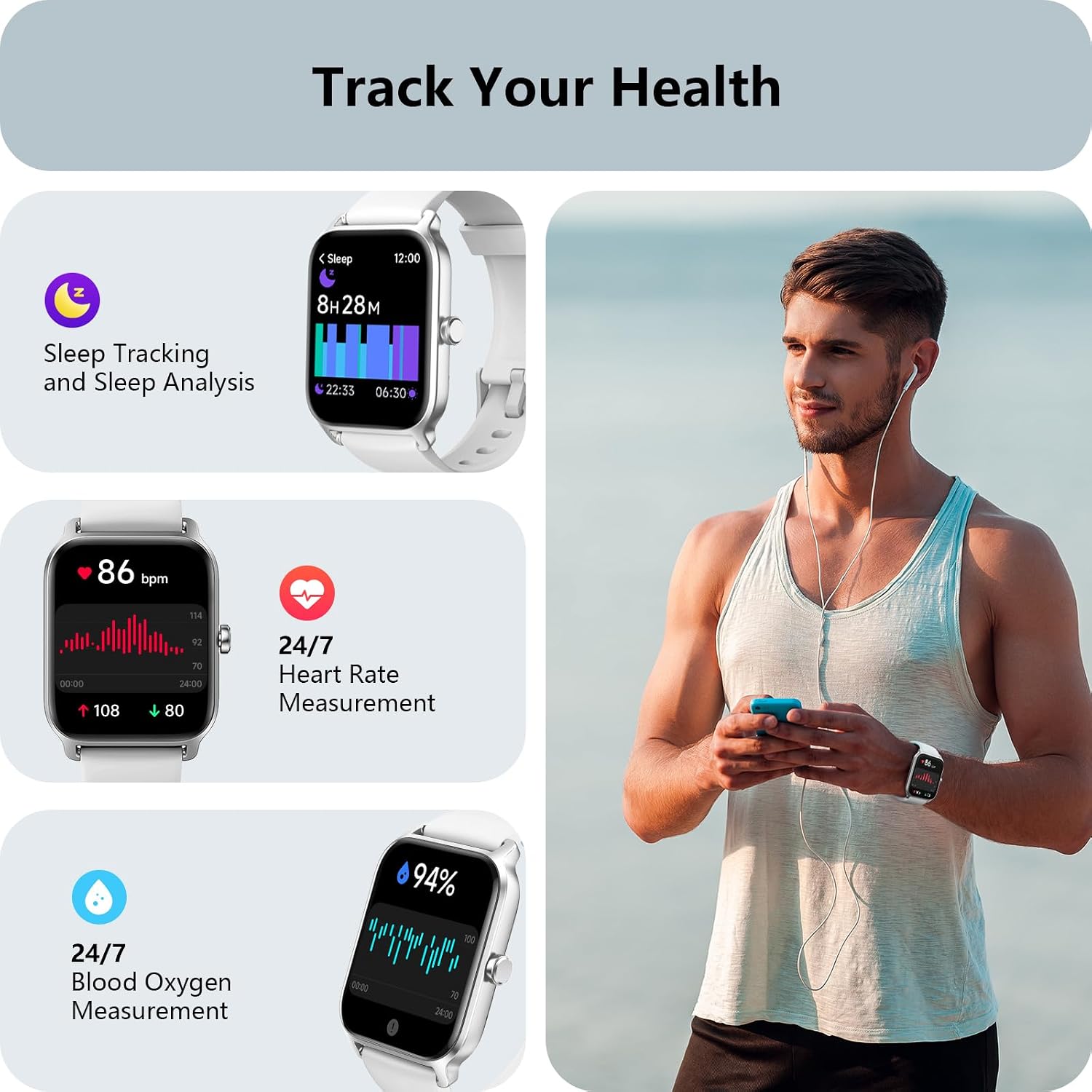 Detalle de Answer Smart Watch 1.8" HD screen with Alexa
