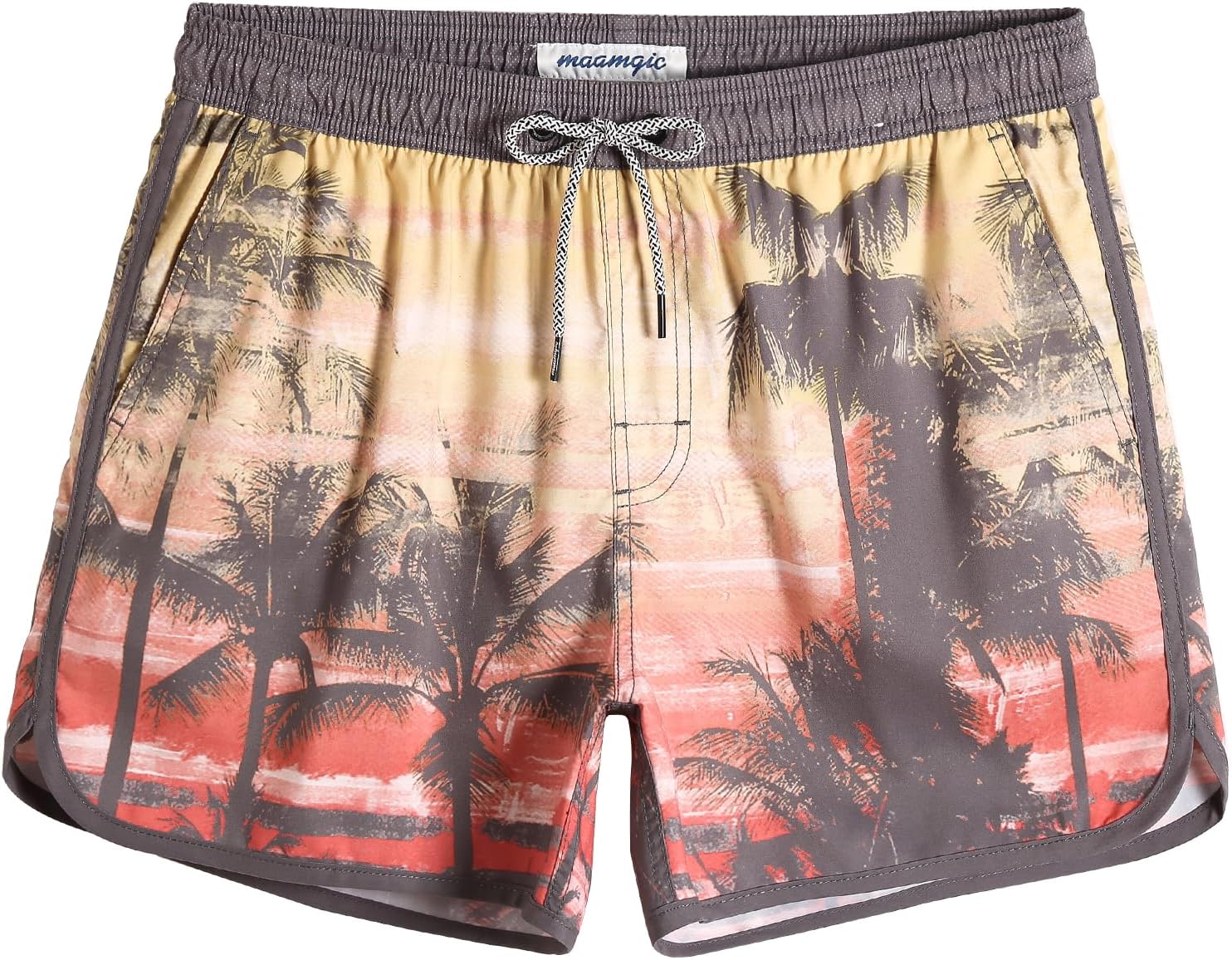 Detalle de MaaMgic Men’s 5" Vintage Swim Shorts (70s/80s/90s style) with quick-dry liner