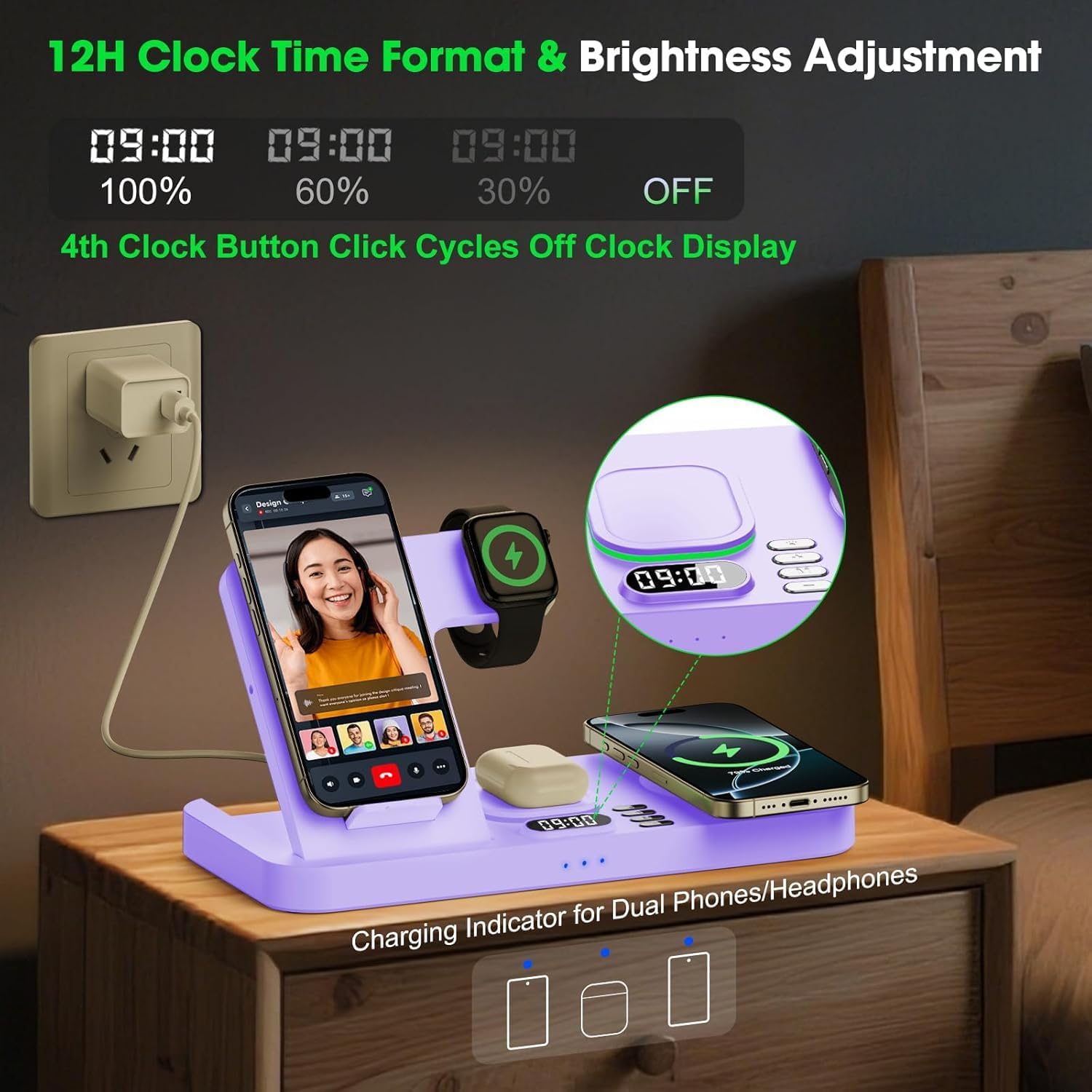 Detalle de Wireless Charging Station with Foldable Design