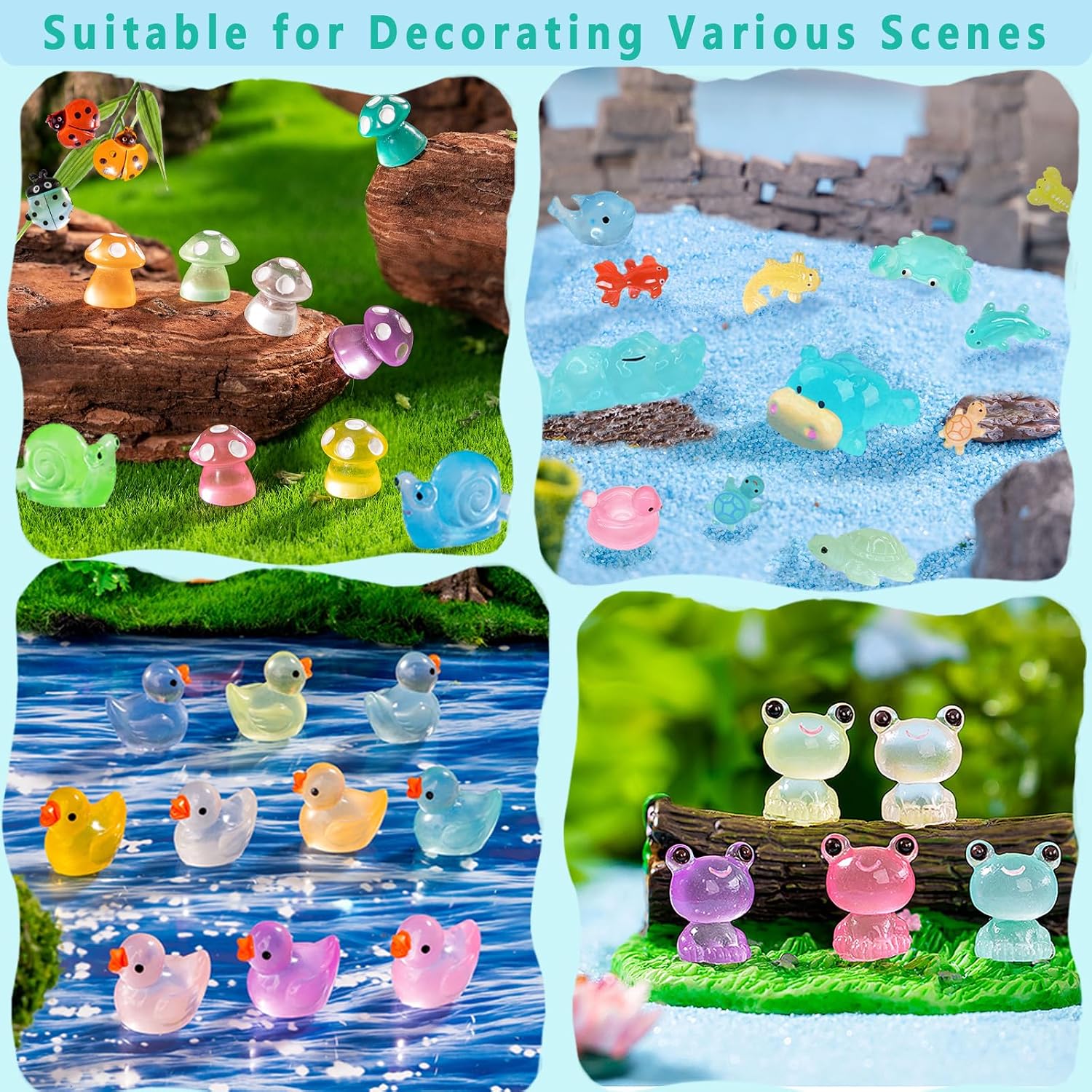 Thumbnail 4 de OcTecho 150pcs mini glow resin animals for fairy gardens 🐻