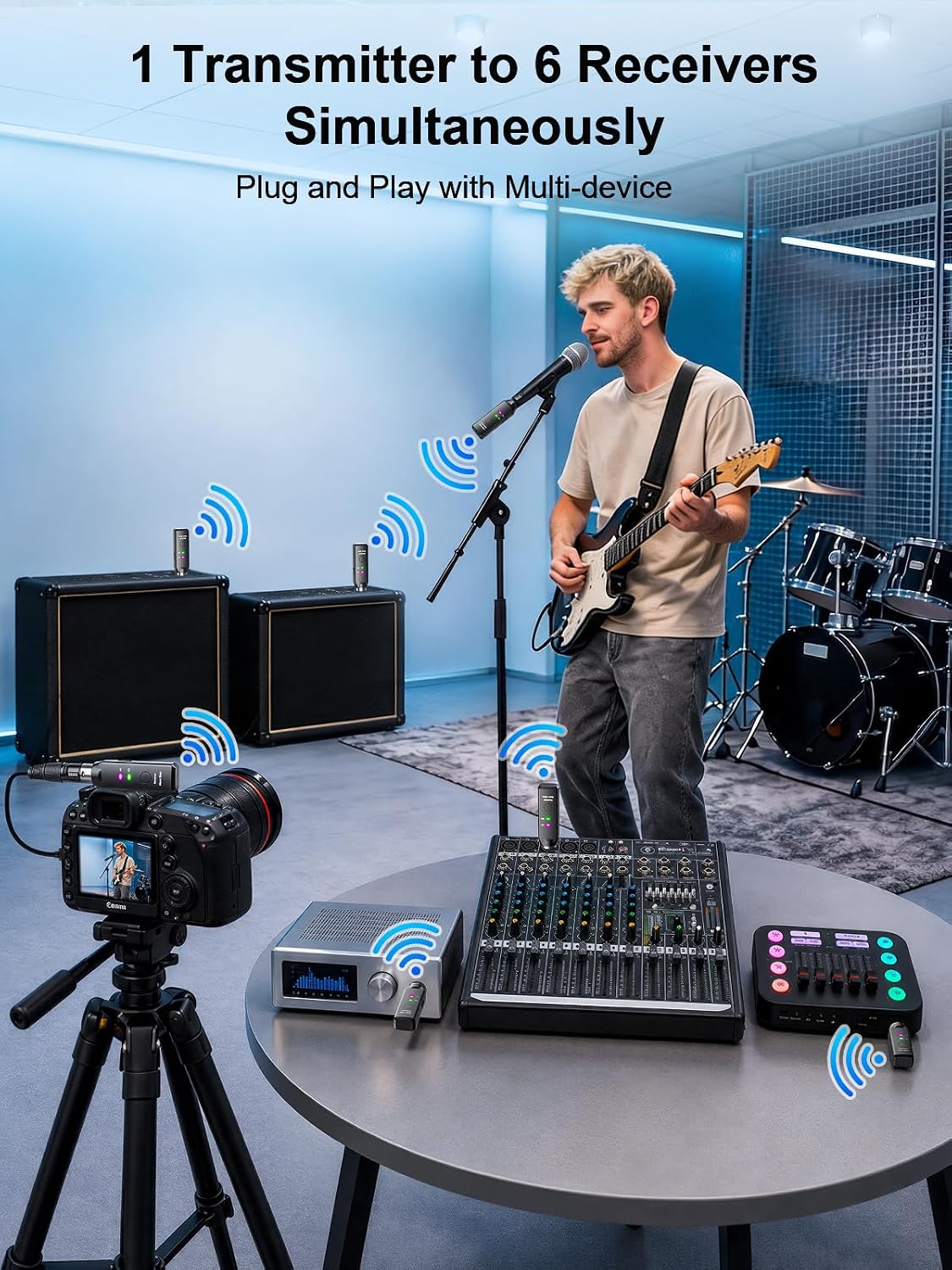 Detalle de New Bee WP-7 Wireless XLR Microphone System, 5.8GHz, 6 Channels