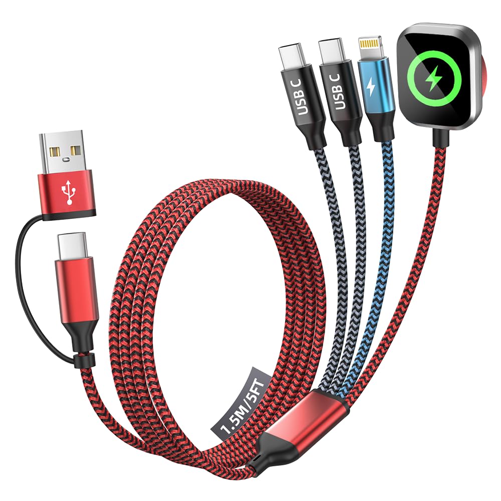 Detalle de Firsting 592 4-in-2 Multi Charging Cable for Apple Watch, Braided