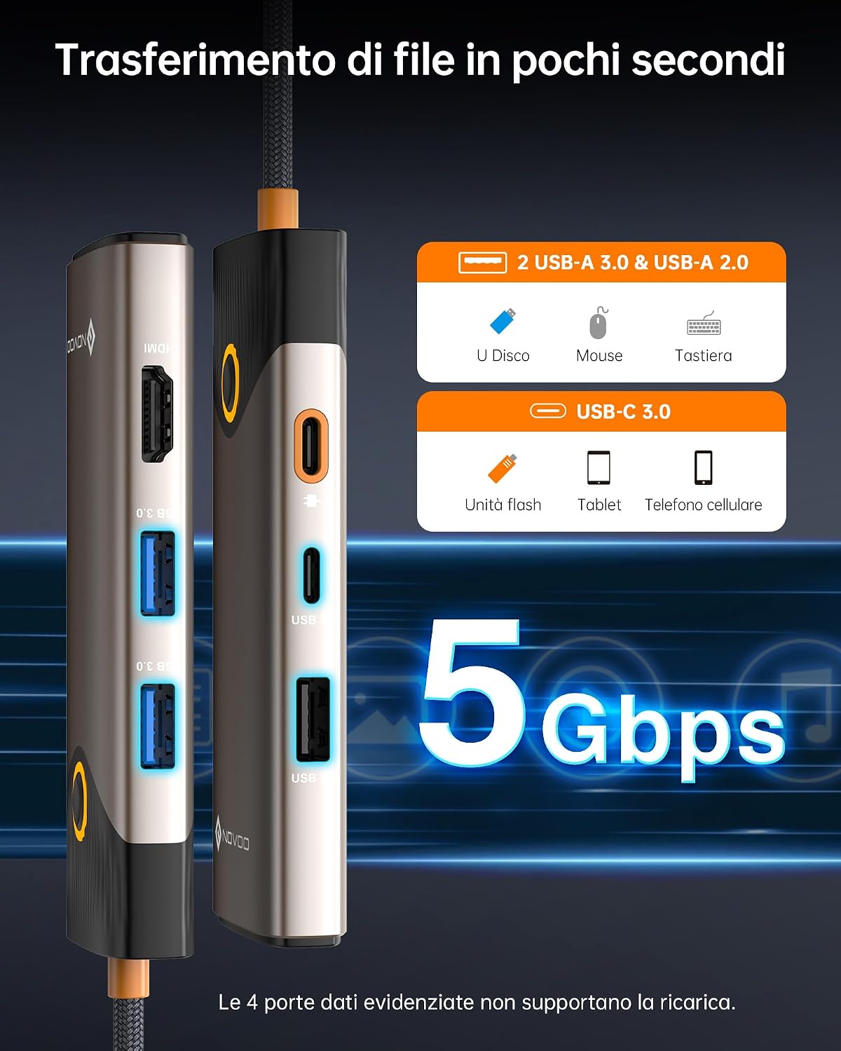 Thumbnail 4 de NOVOO USB C Hub 7‑in‑1 4K HDMI 60Hz 100W