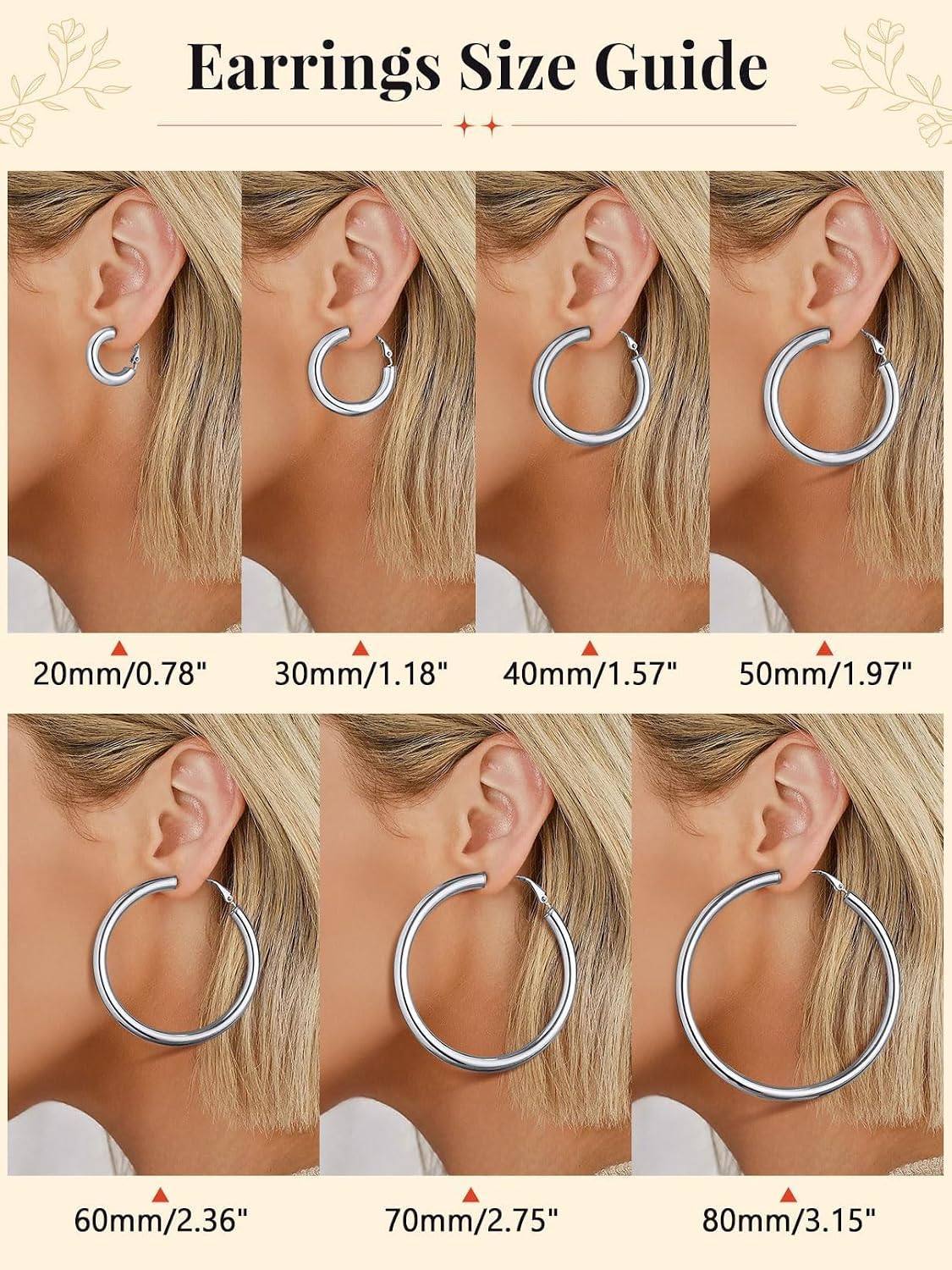 Thumbnail 3 de Hoop Earrings Stainless Steel 40mm