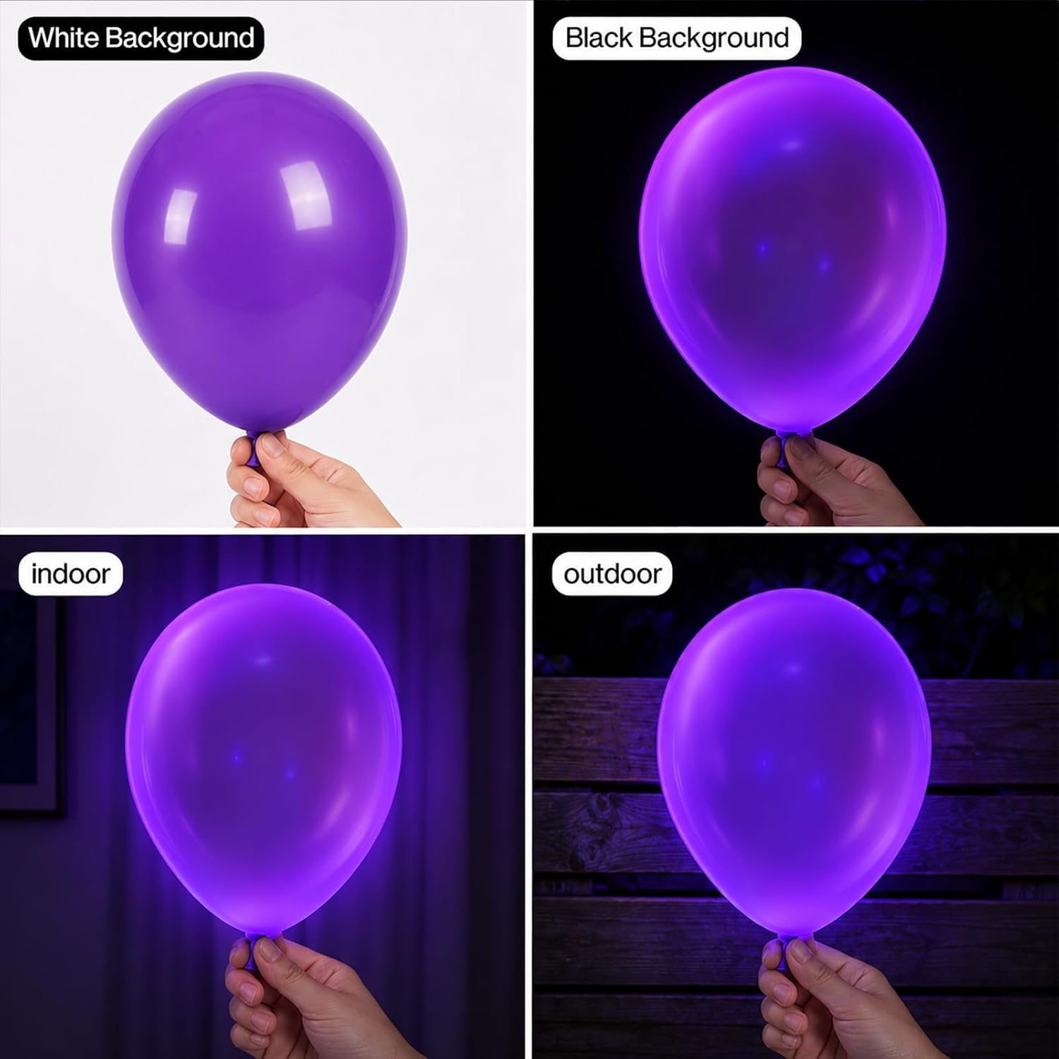 Detalle 2 de UV Neon Balloons 100 pcs 12 in ๐
