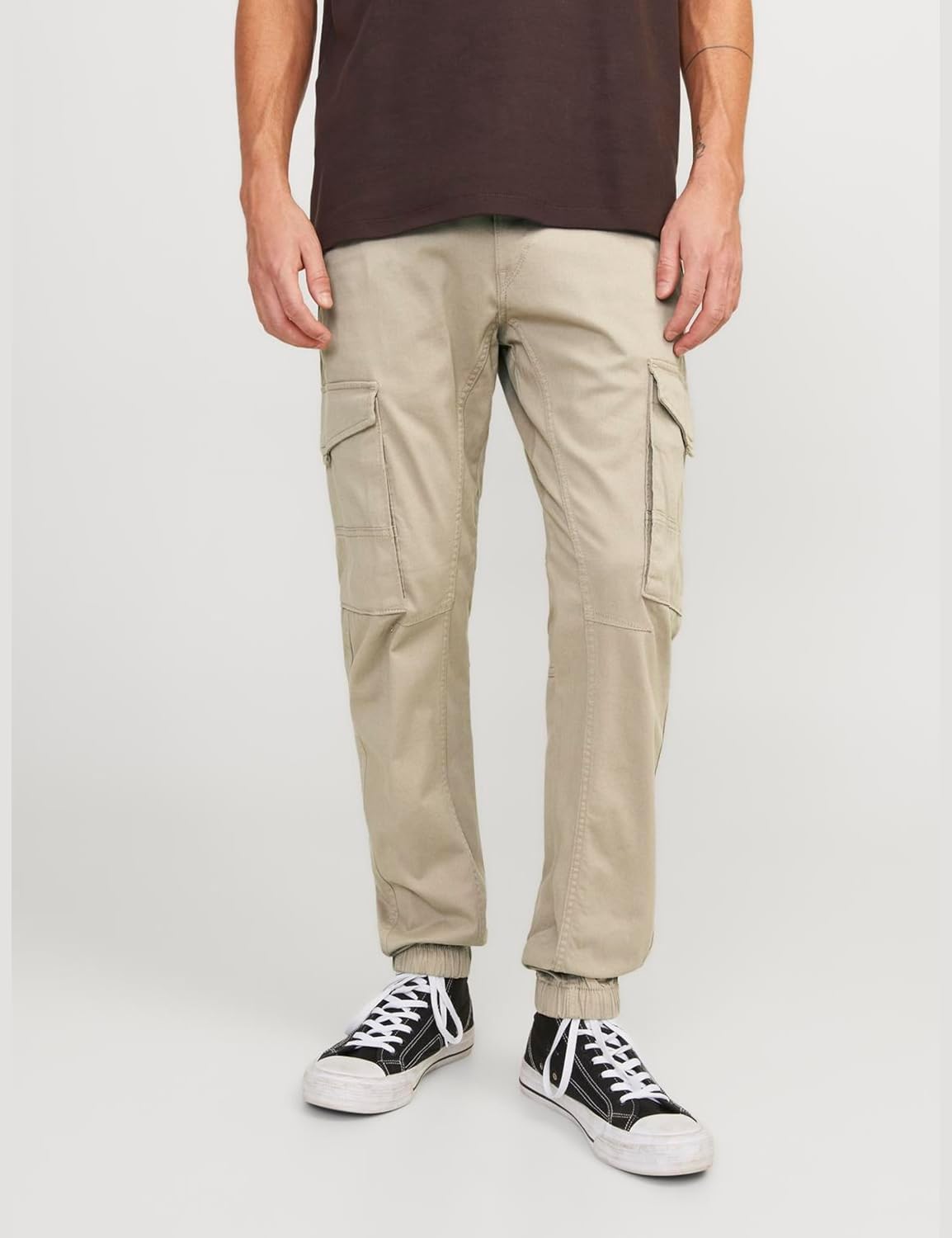 Detalle de JACK & JONES Cargo-Hose Slim Fit – lässige Cargohose mit Seitentaschen