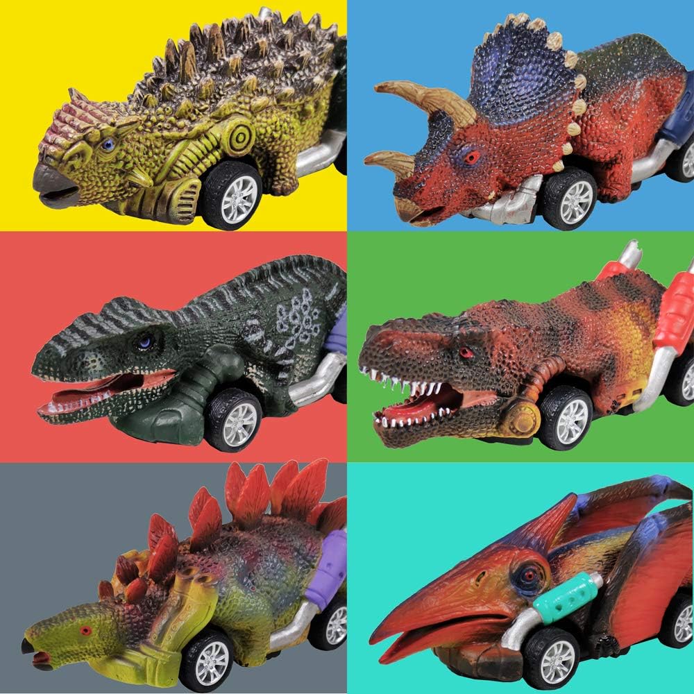 Thumbnail 6 de DINOBROS 6-Pack Dinosaur Pull Back Cars: Fun Dino Roadsters for Toddlers and Kids