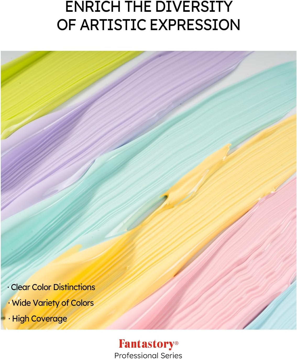 Detalle de fantastory Pastel Acrylic Paint Set 24 colours