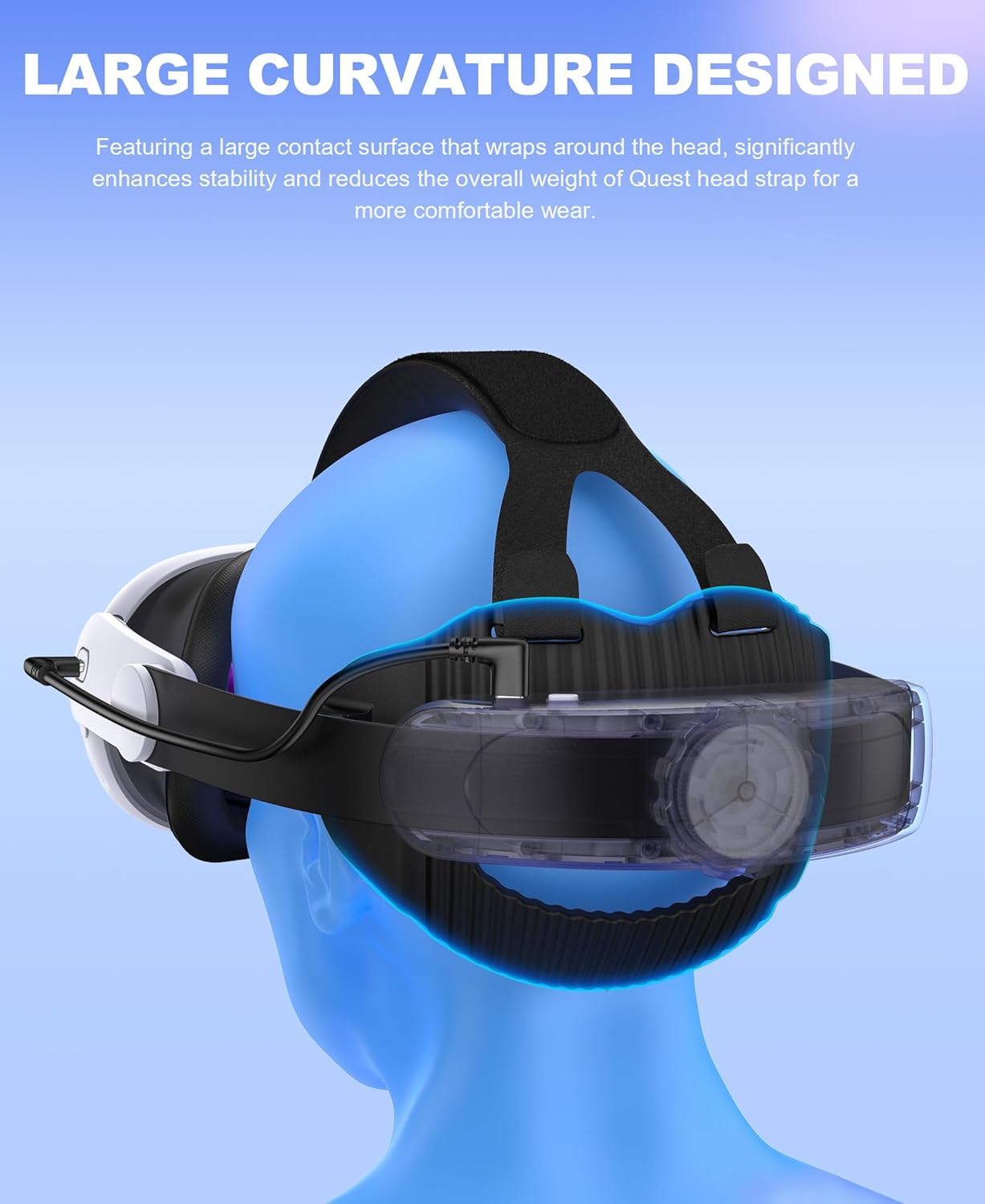 Thumbnail 6 de HELLCOOL Komfort Headstrap mit 10000 mAh Akku – kompatibel mit Meta Quest 2, 3 und 3S