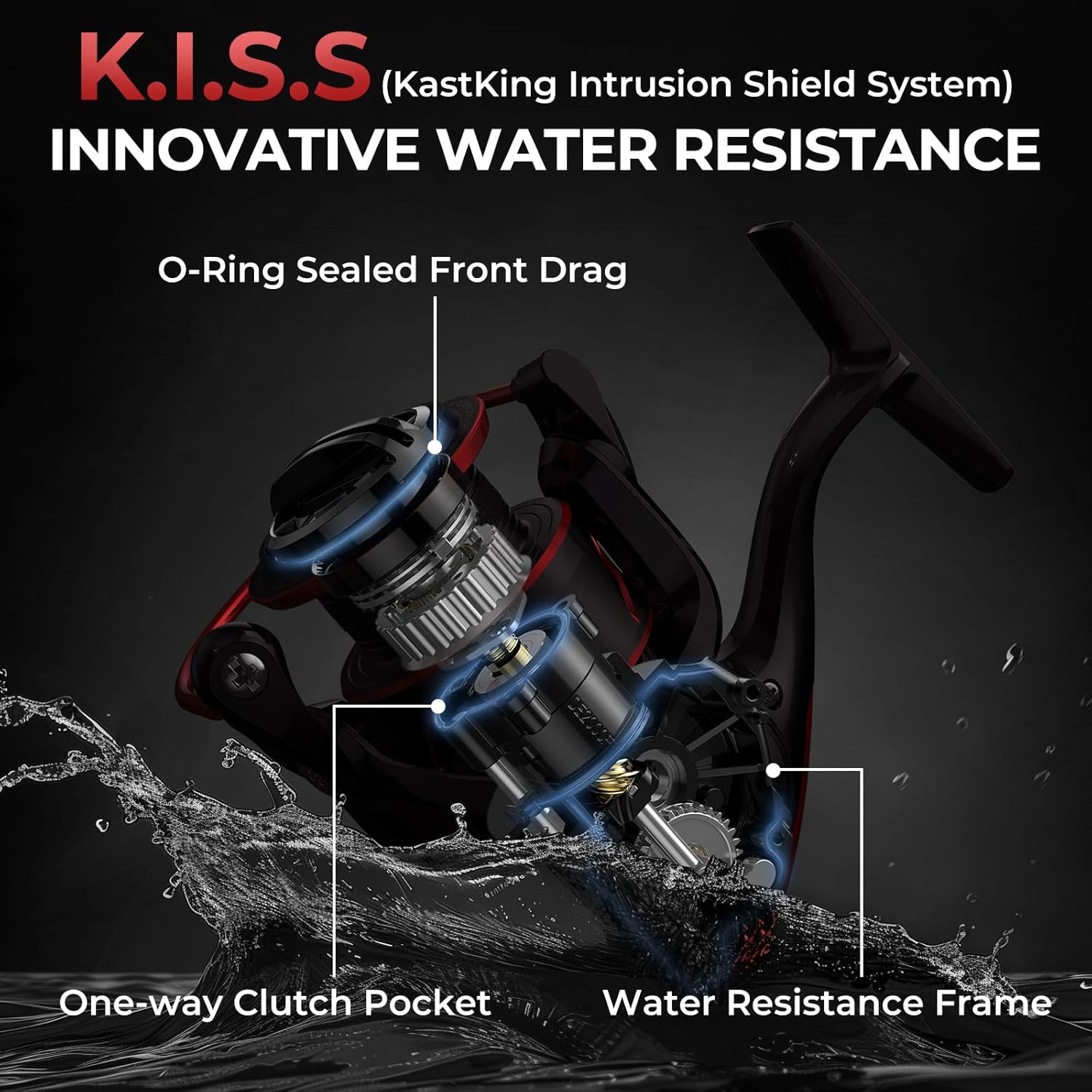 Thumbnail 4 de KastKing Sharky Spinning Reel – 5.2:1 & 6.2:1 Gear Ratios, Carbon Fiber Drag, 10+1 Bearings