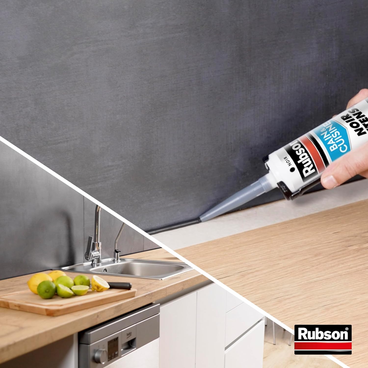 Thumbnail 5 de Rubson Mastic Bain & Cuisine Noir Intense 280 ml — joint silicone multi-matériaux renforcé et antifongique