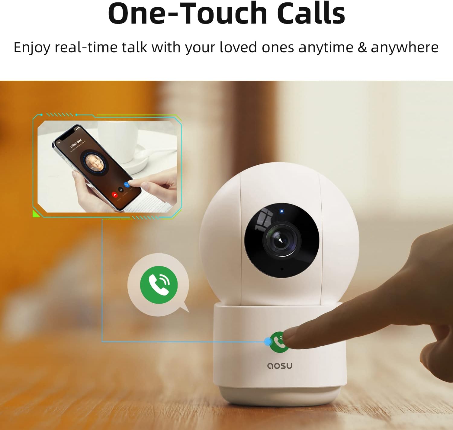 Detalle 2 de aosu 2K Indoor Camera 2-Pack 3MP