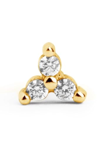 Detalle de SINGULARU Pendiente Trébol Plata 925, baño 18 Kt 💍