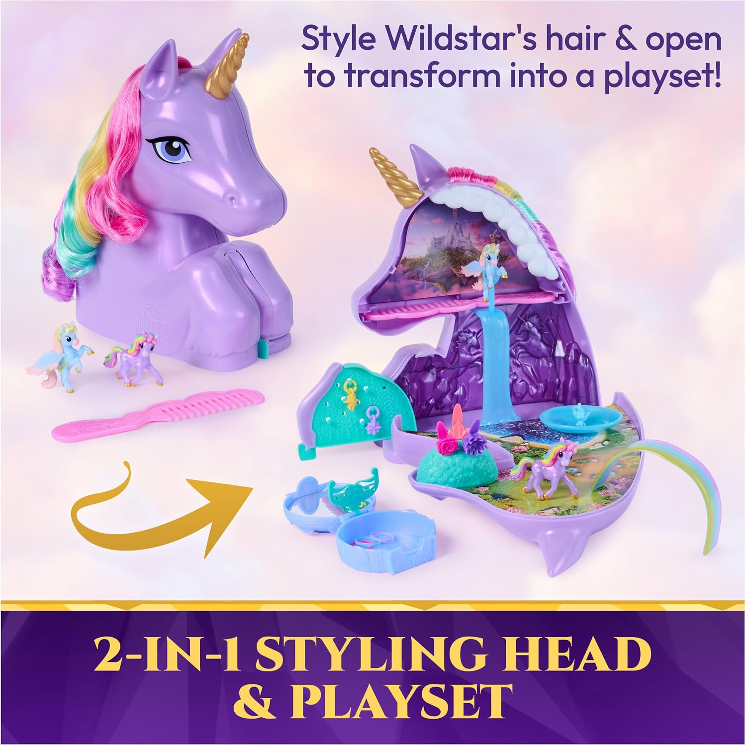 Detalle 2 de Unicorn Academy Wildstar Styling Head Playset, Multicoloured Plastic