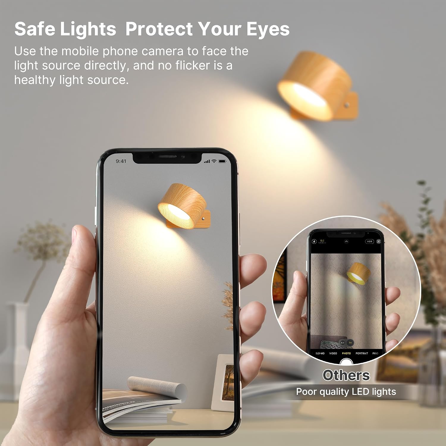 Detalle de Mexllex 2 Pack Rechargeable Wall Lights 2000mAh