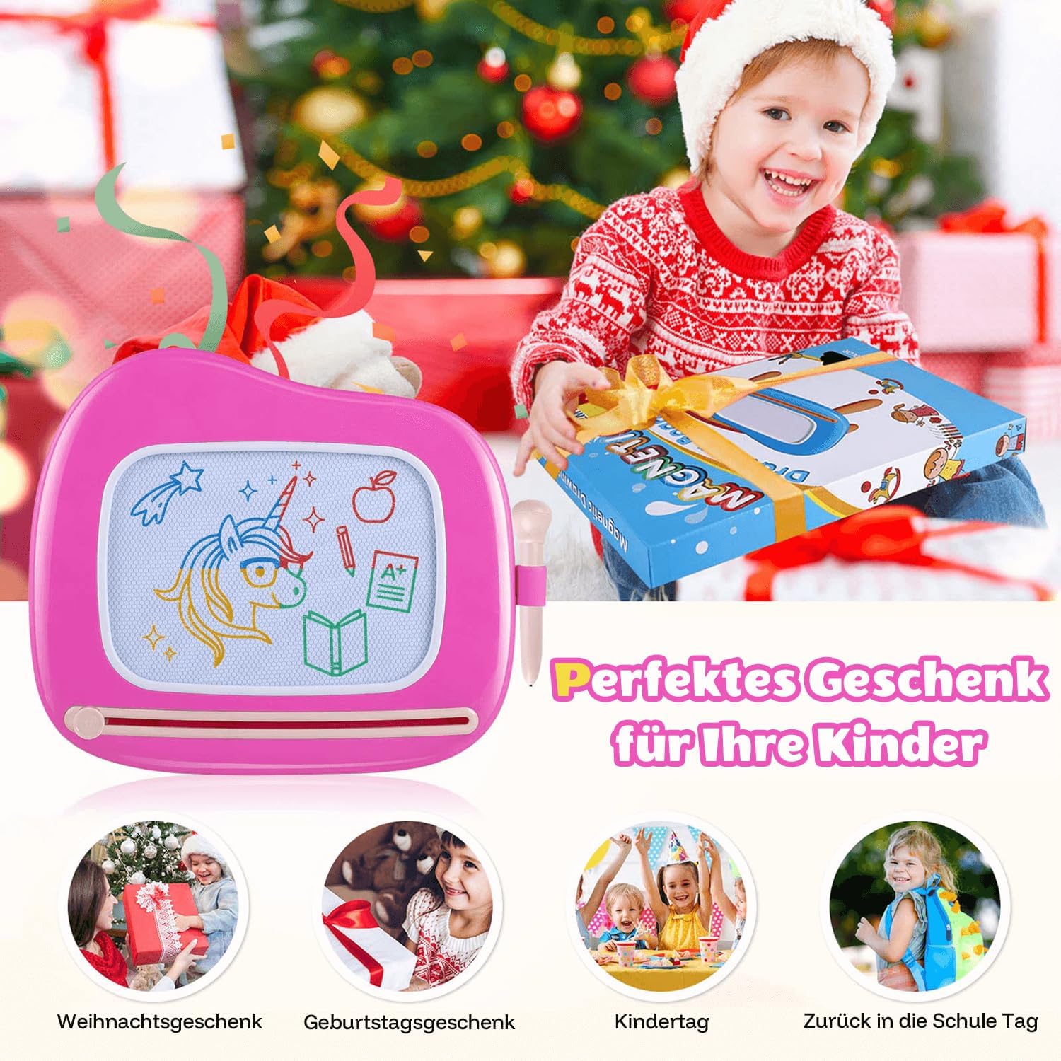 Thumbnail 4 de Smasiagon magnetische Maltafel Zaubertafel für Kinder ab 1 Jahr (Rose)