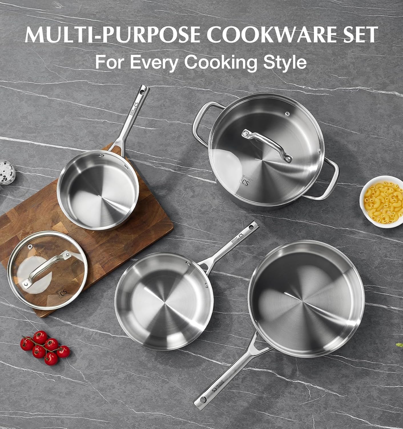 Detalle 2 de KOCH SYSTEME CS 17-Piece Stainless Steel Cookware Set (18/10, 5-Layer Base)