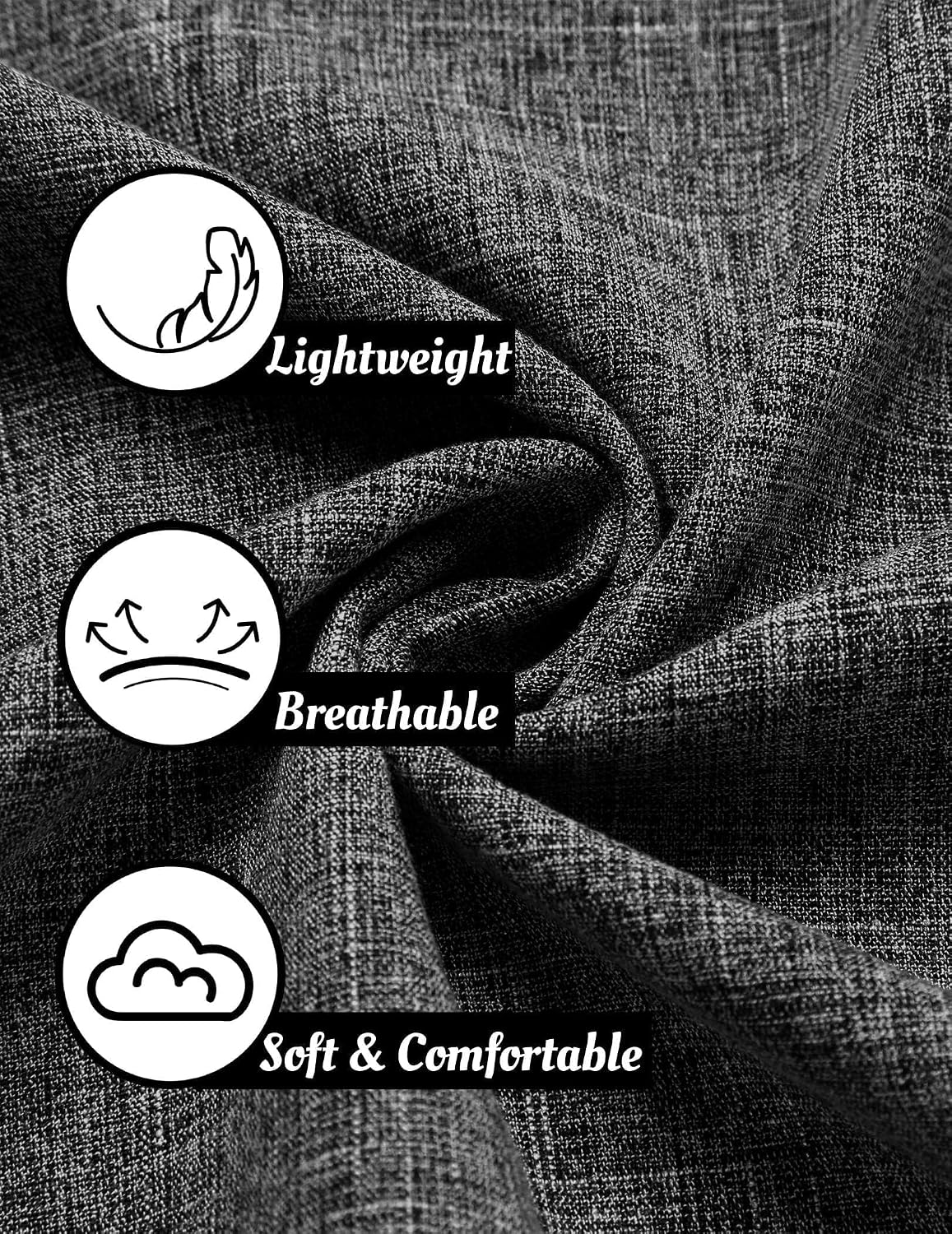 Thumbnail 4 de COOFANDY chemise en lin pour hommes à manches courtes boutonnée