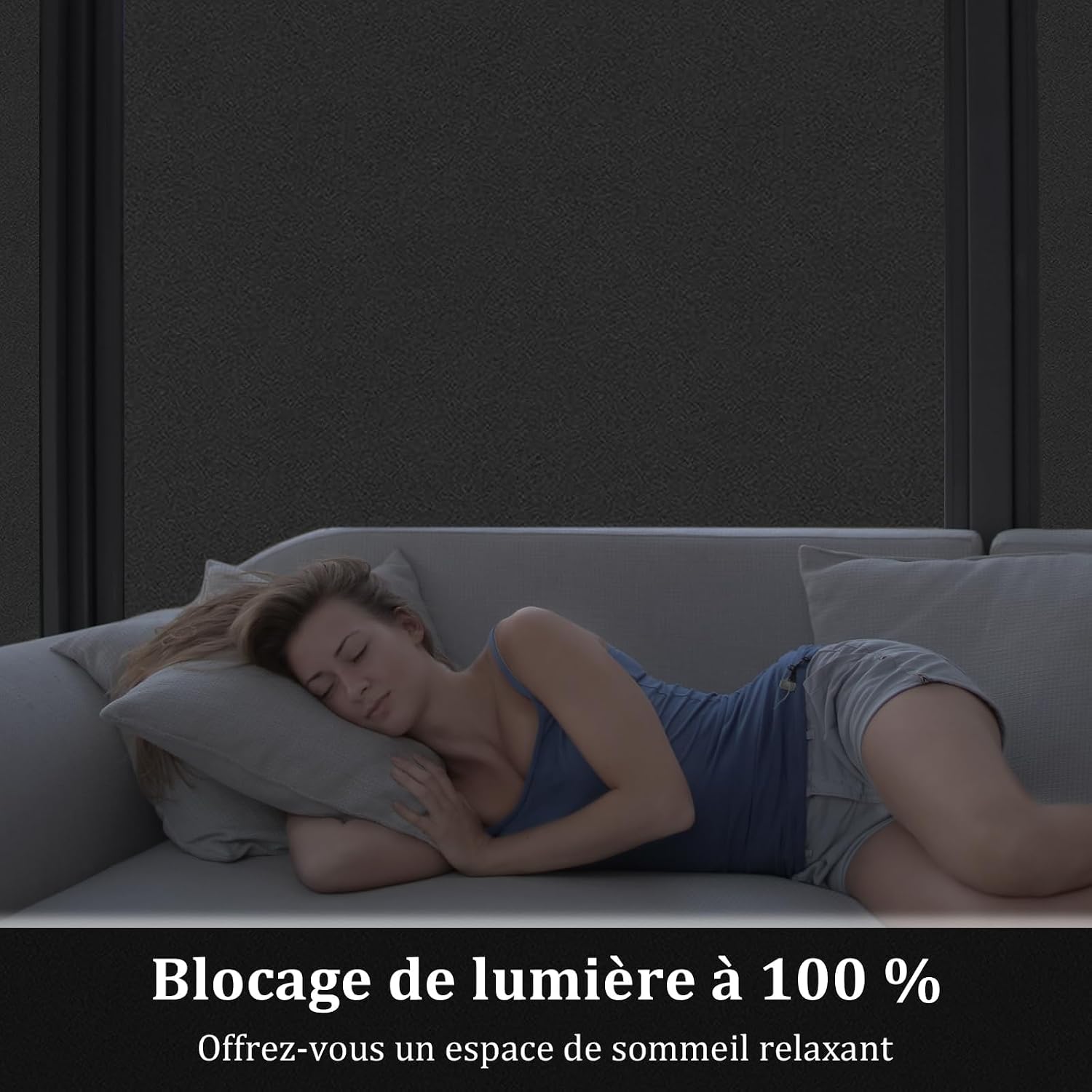 Detalle 2 de DARUITE zwarte ondoorzichtige raamfolie 60 x 300 cm, UV- en hittewerend