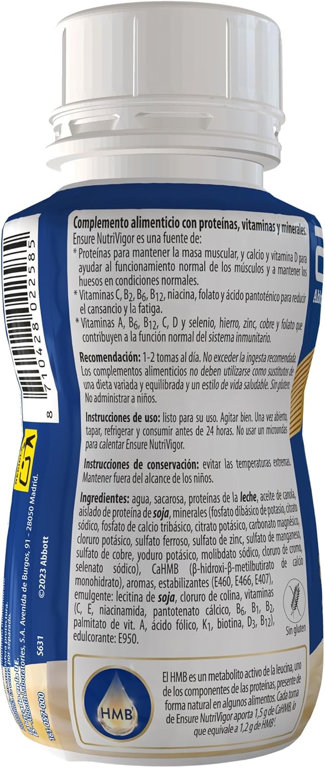 Detalle de Ensure Nutrivigor Vainilla 🥤 Pack 4 x 220 ml - Adultos