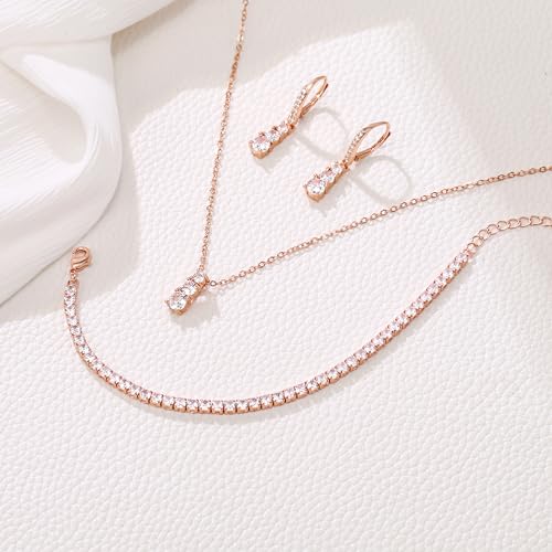 Thumbnail 3 de Clearine Trilogy, juego de collar y pulsera para mujer con circonitas cúbicas
